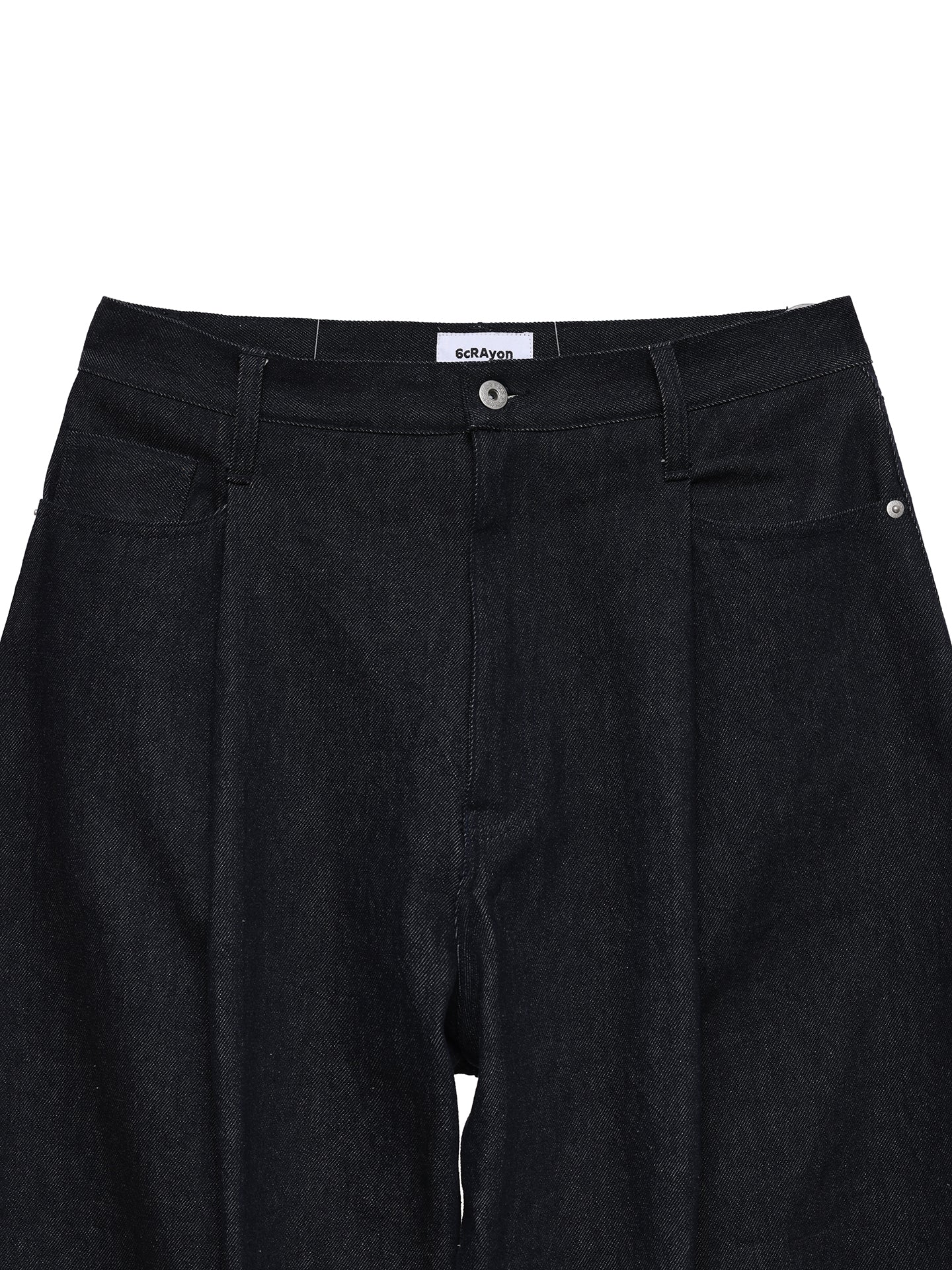 6CRAYON 11.3oz Indigo Blue Non-Fade Wide-Leg Baggy Denim Pants