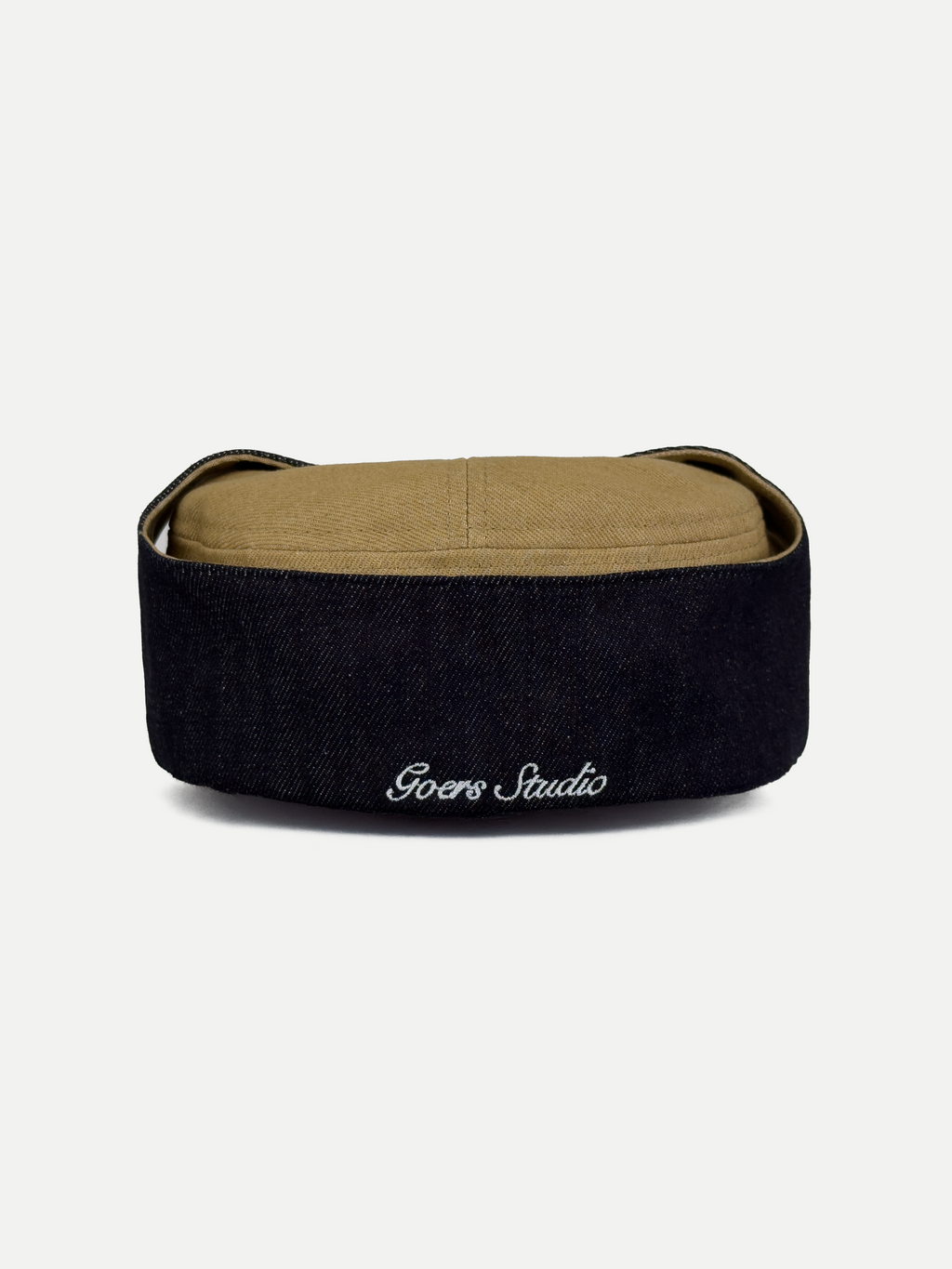 Goers Studio Bennett Denim Hat in Beige & Black