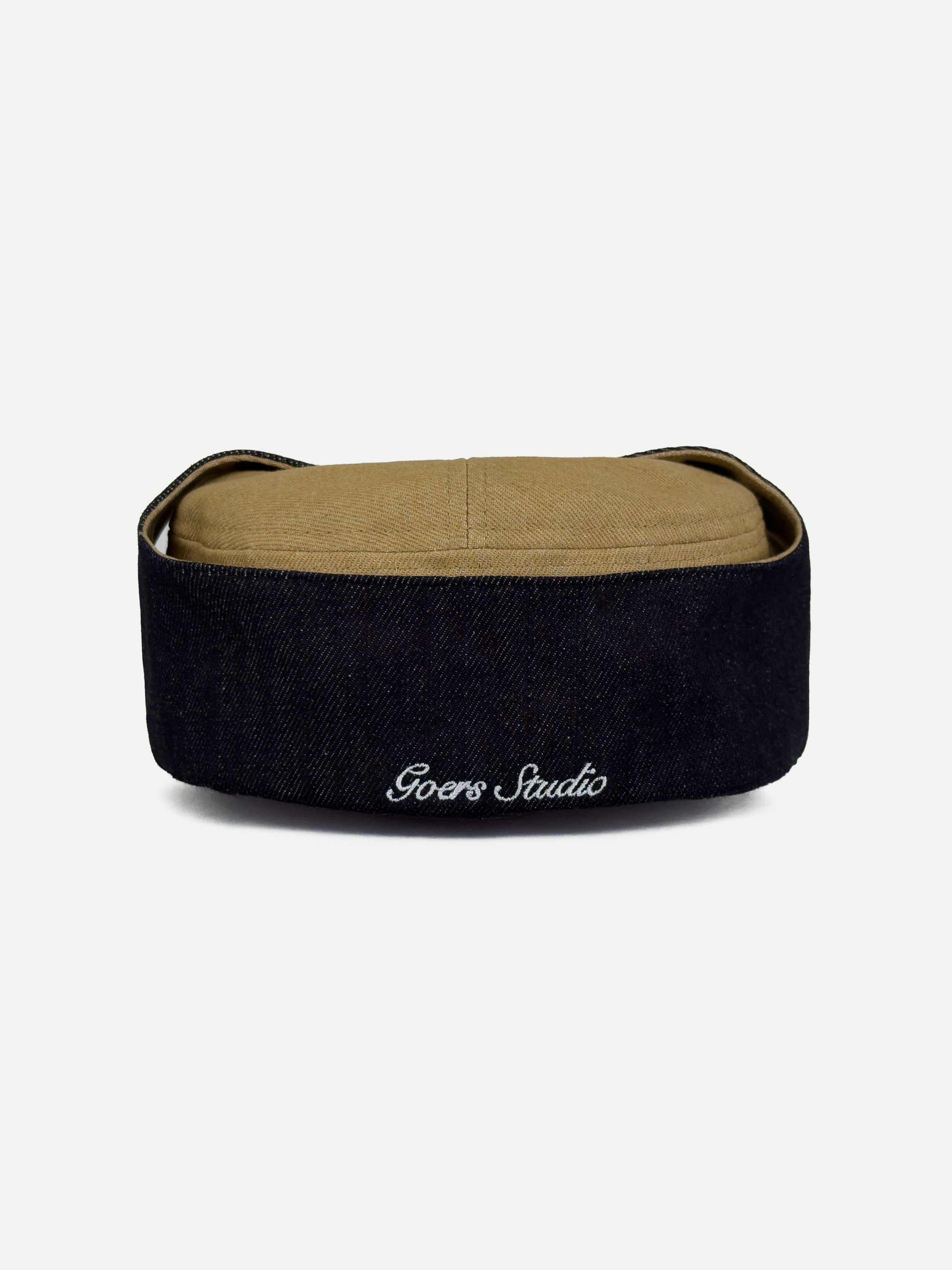 Goers Studio Bennett Denim Hat in Beige & Black