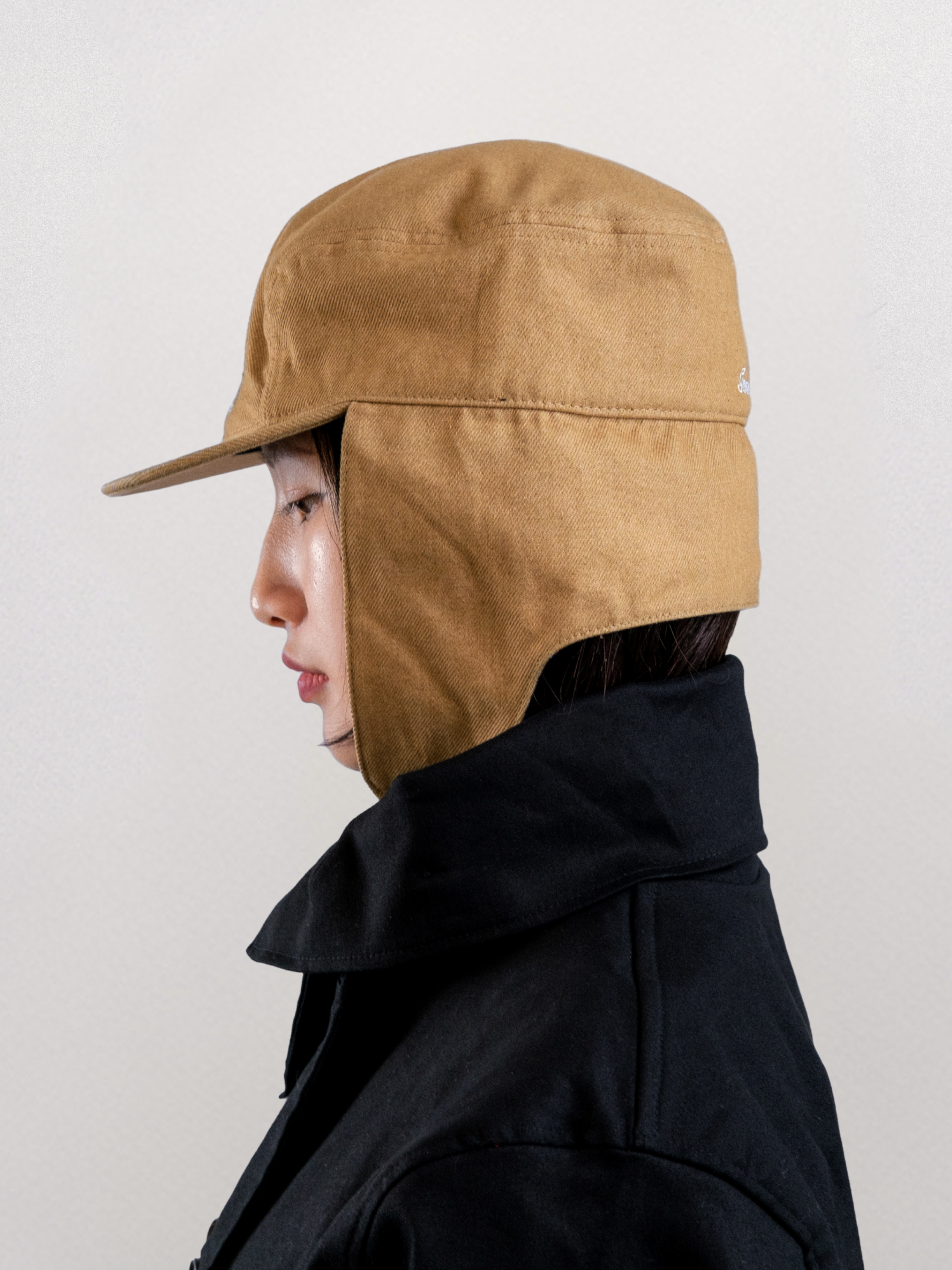 Goers Studio Bennett Denim Hat in Beige & Black