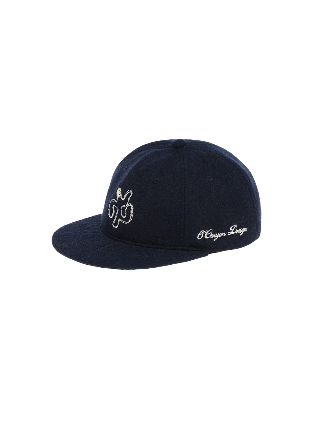 6CRAYON Autumn-Winter Classic Embroidered Wool Blend Six-Panel Baseball Cap