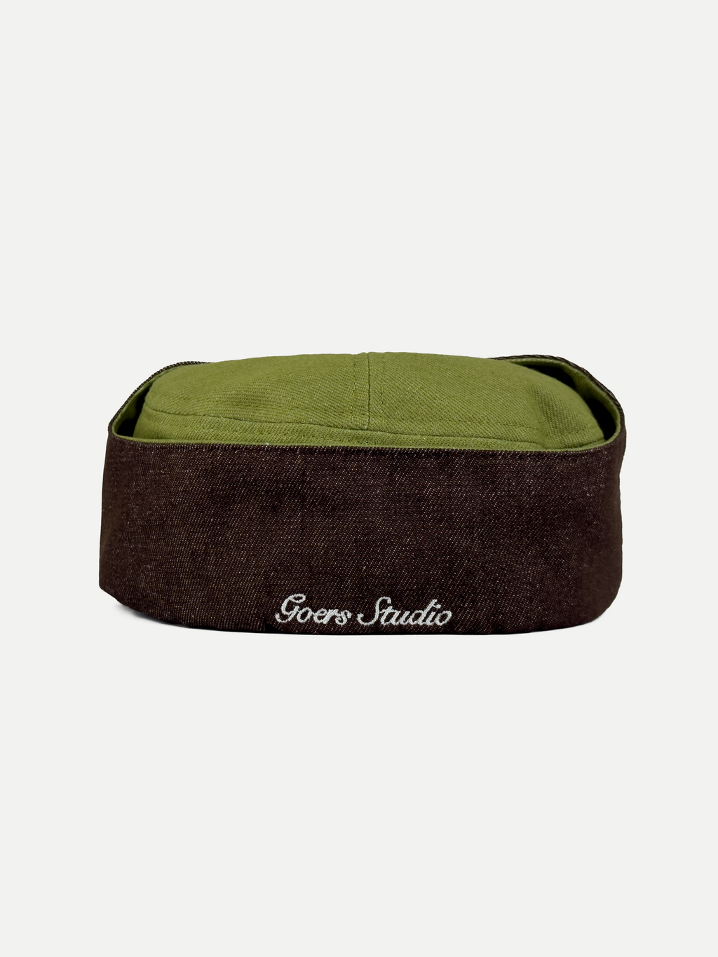 Goers Studio Bennett Denim Hat in Moss Green & Brown