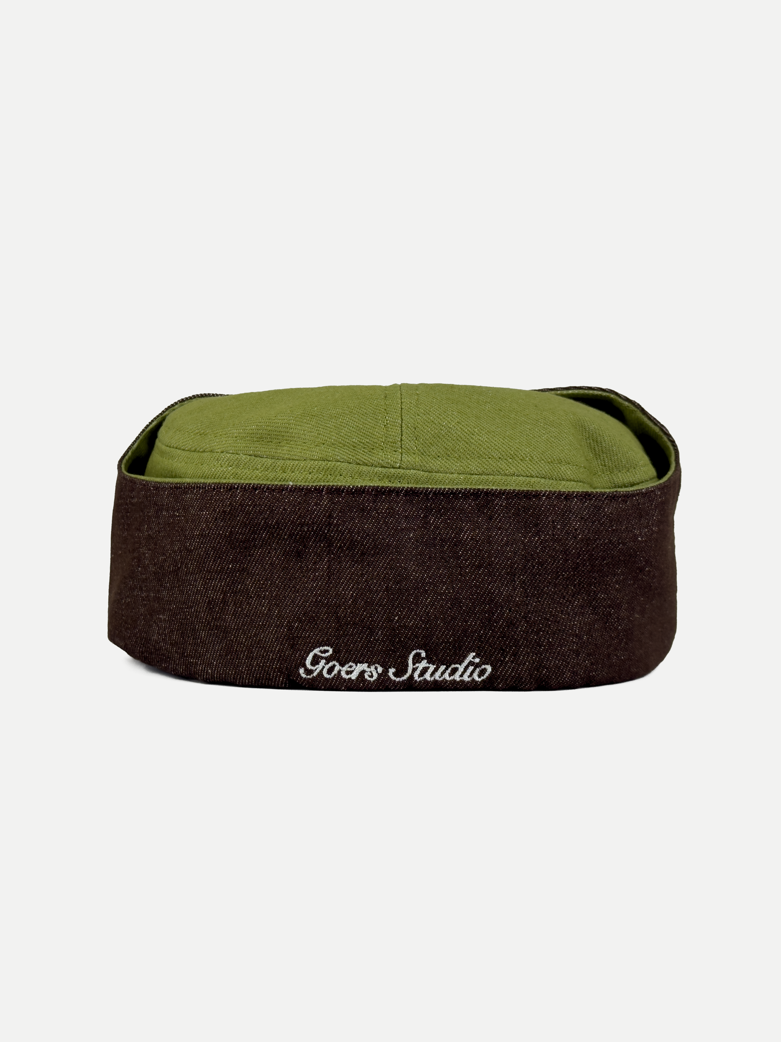 Goers Studio Bennett Denim Hat in Moss Green & Brown