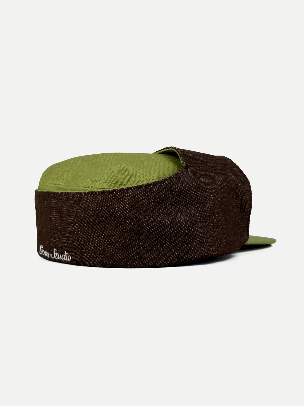 Goers Studio Bennett Denim Hat in Moss Green & Brown
