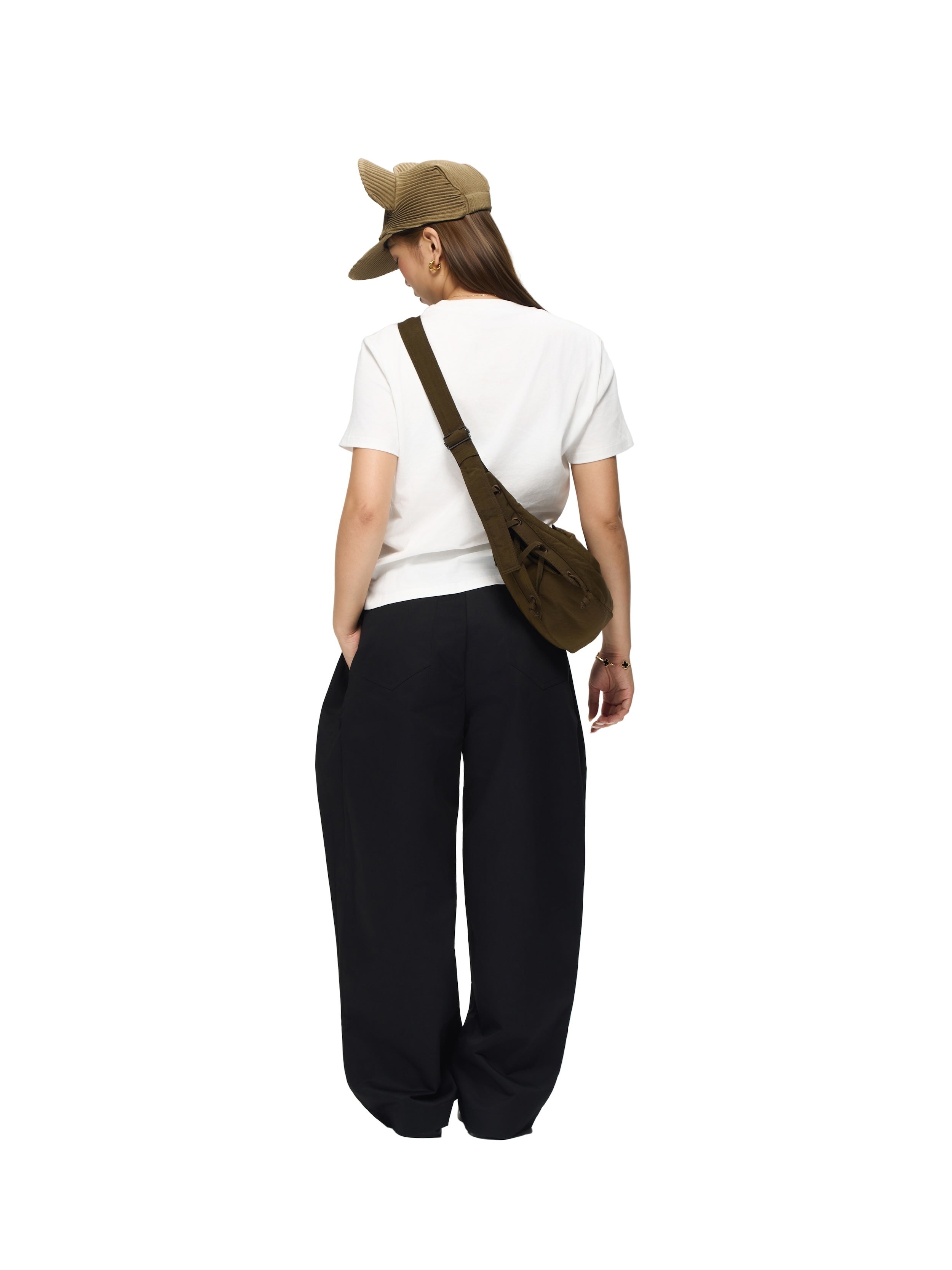 6CRAYON White Box Fit T-Shirt with Offset Spliced Neckline & Classic Flock Print