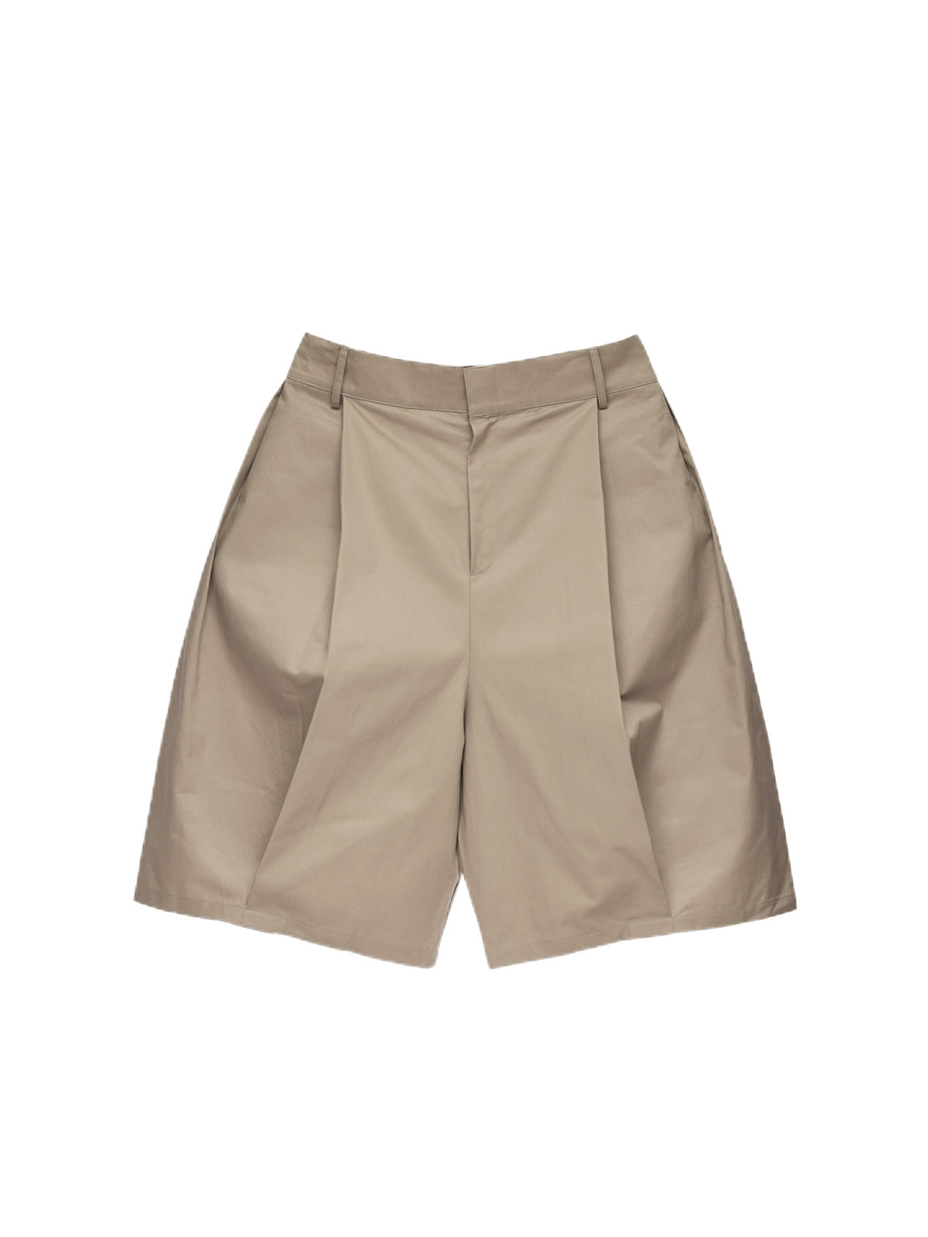 6CRAYON Elastic Waist Wide-Leg Shorts 2.0 – Double Pleated & Loose Fit with Coating
