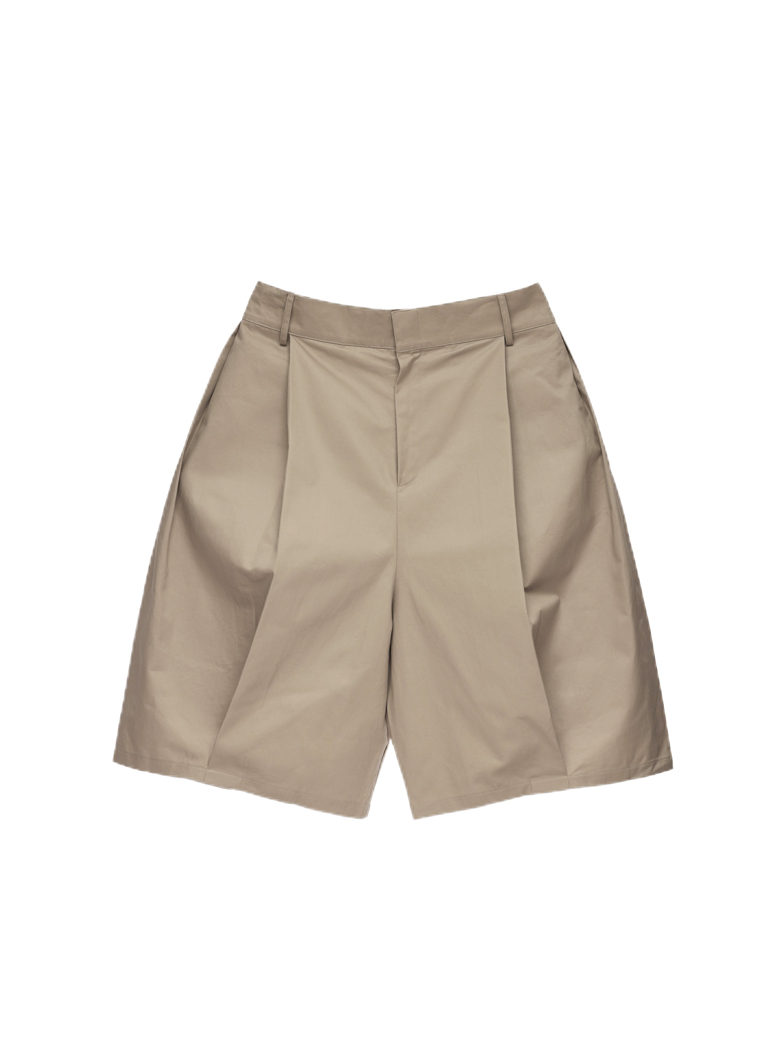 6CRAYON Elastic Waist Wide-Leg Shorts 2.0 – Double Pleated & Loose Fit with Coating
