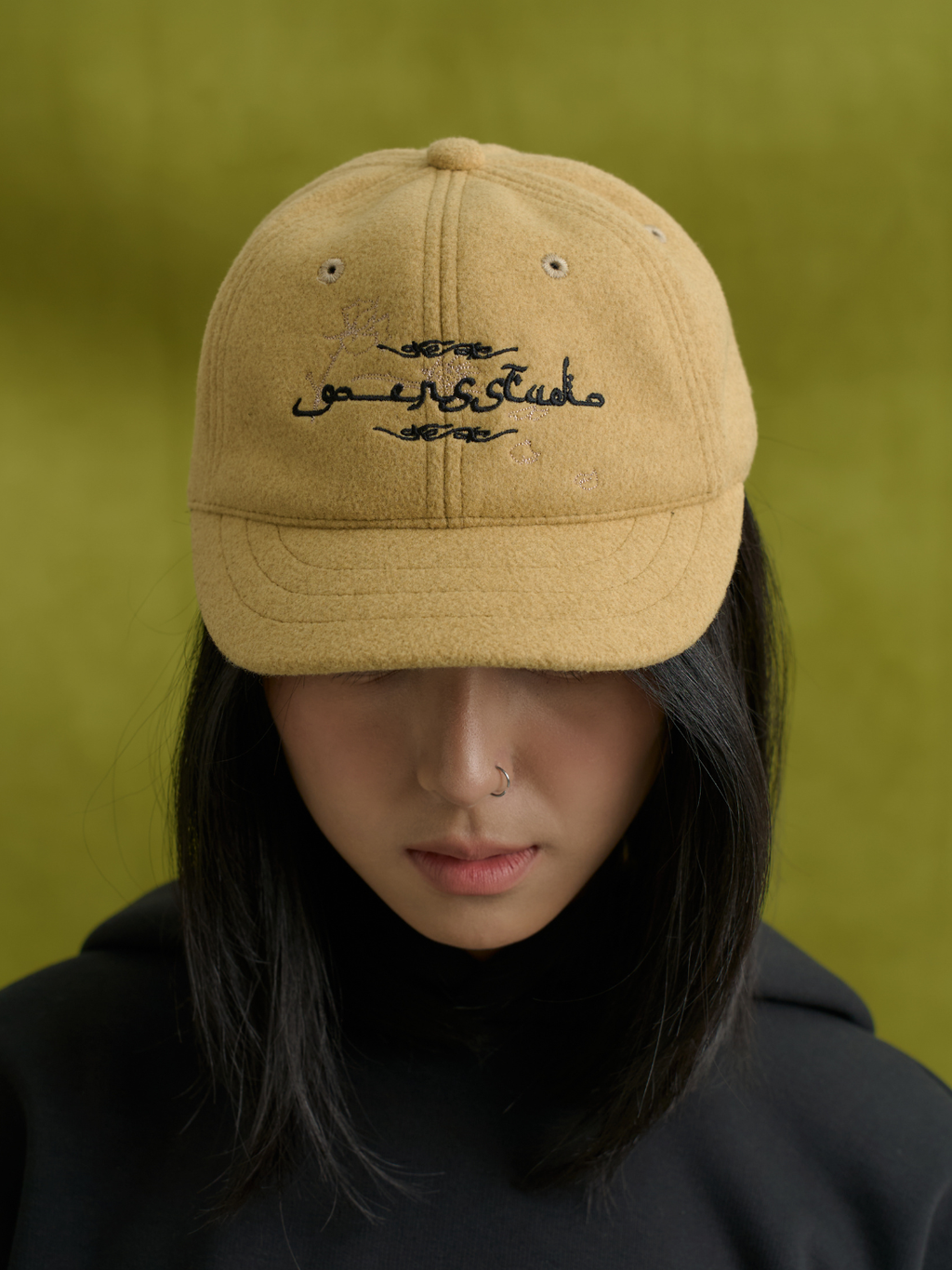 Goers Studio Flower Short Brim cap in Mustard