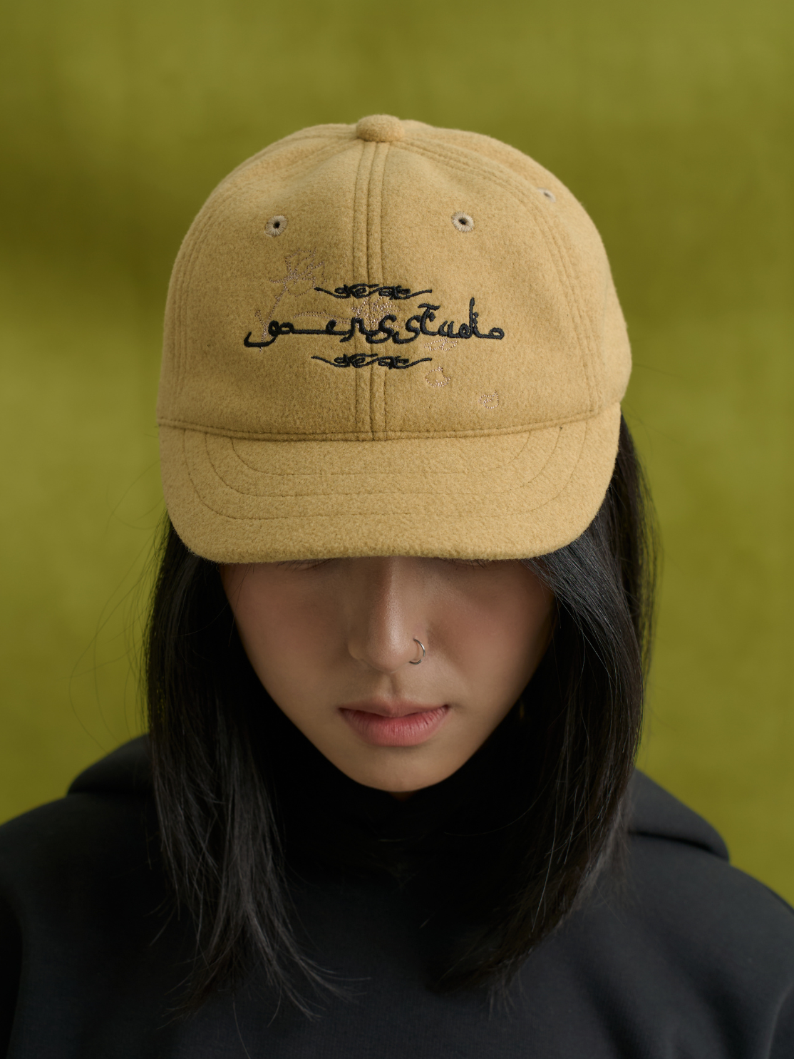 Goers Studio Flower Short Brim cap in Mustard