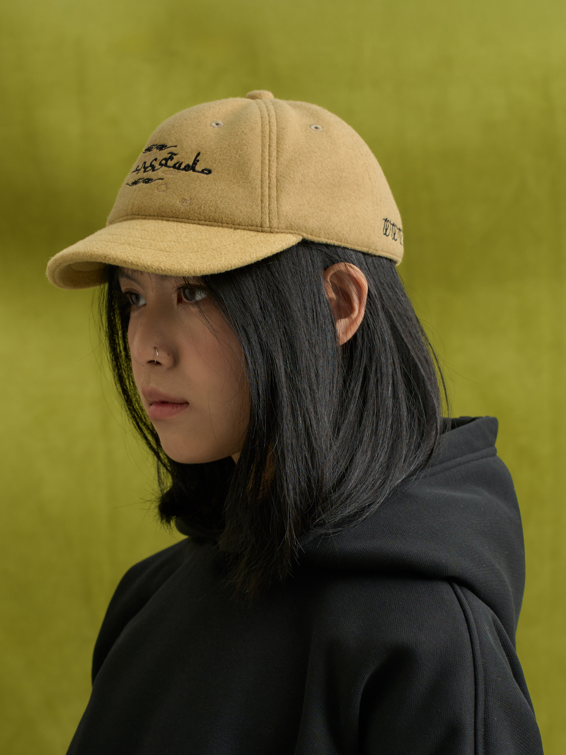 Goers Studio Flower Short Brim cap in Mustard