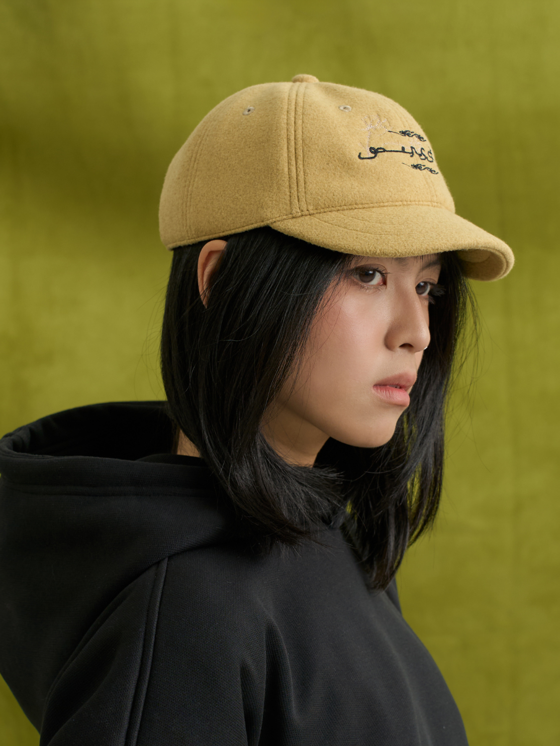 Goers Studio Flower Short Brim cap in Mustard