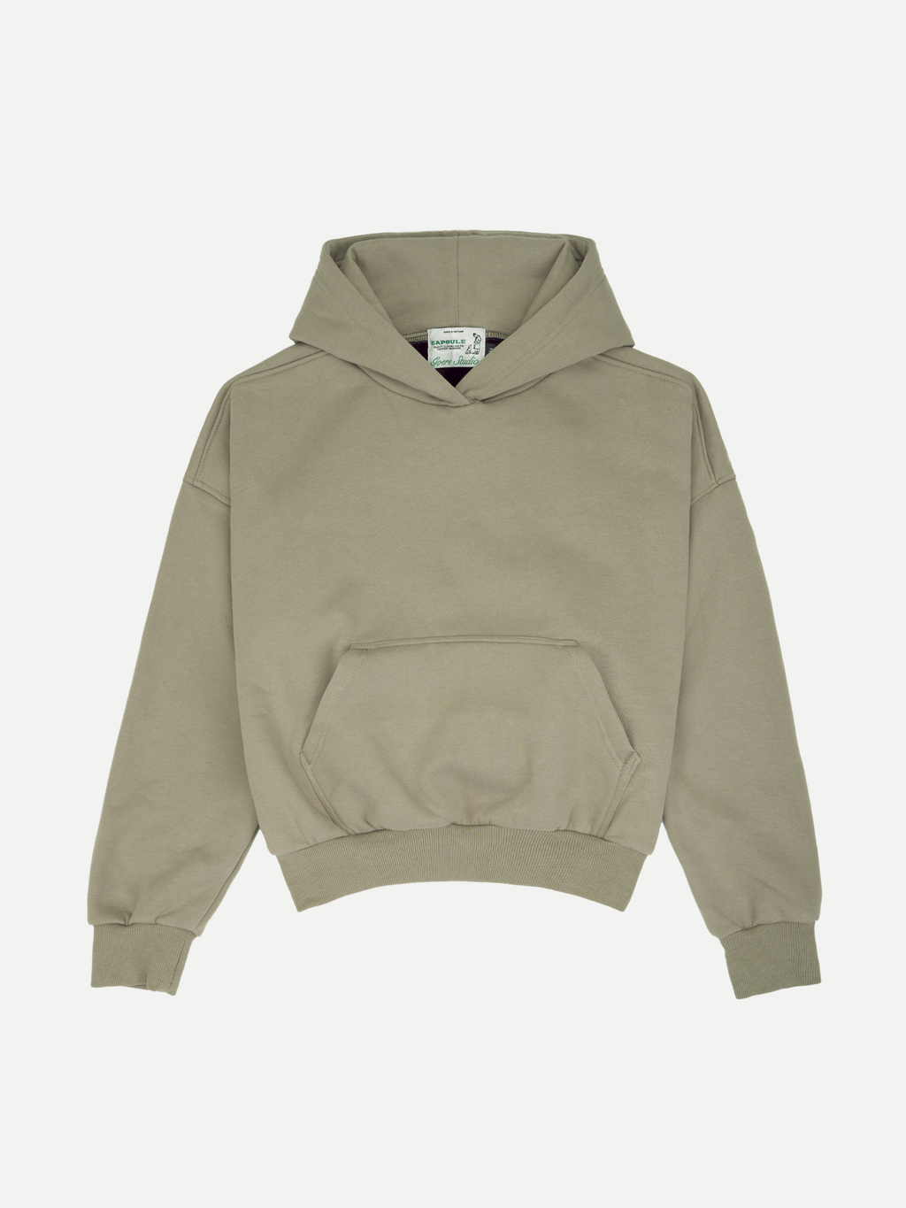 Goers Studio Capsule Boxy Hoodie in Muted Sage
