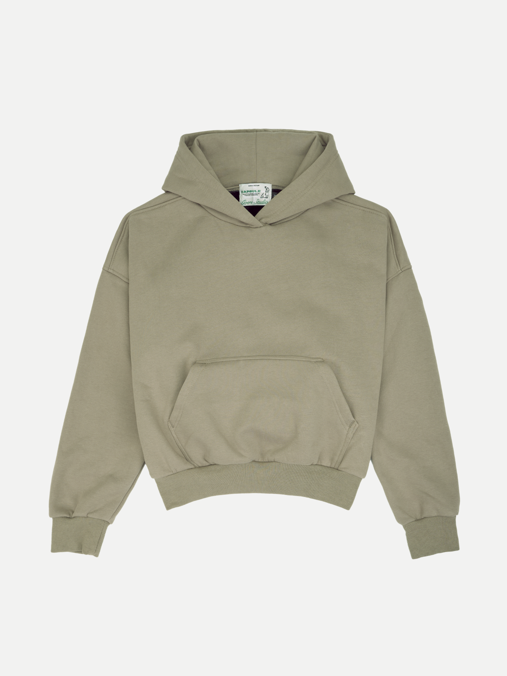 Goers Studio Capsule Boxy Hoodie in Muted Sage