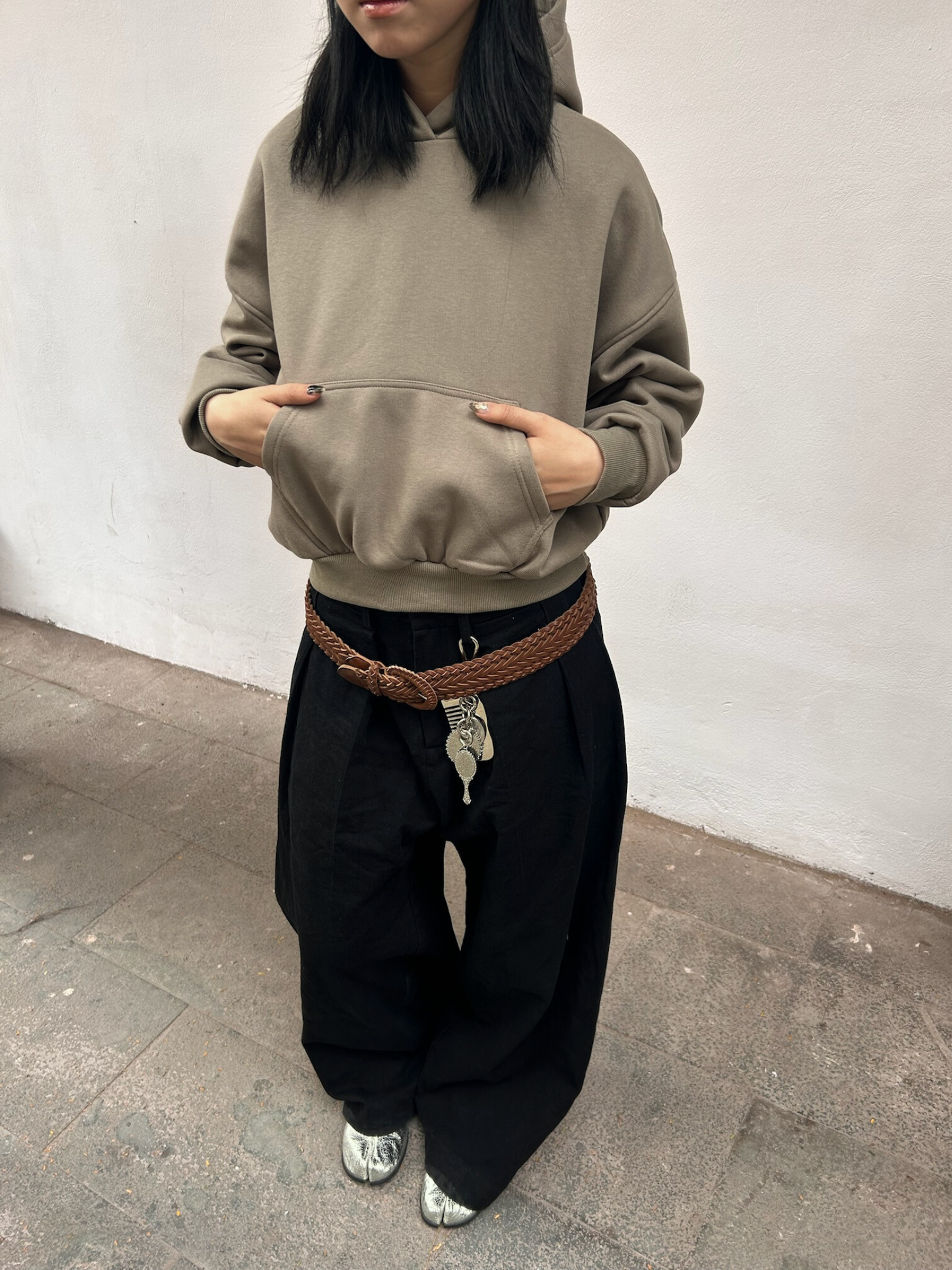 Goers Studio Capsule Boxy Hoodie in Muted Sage