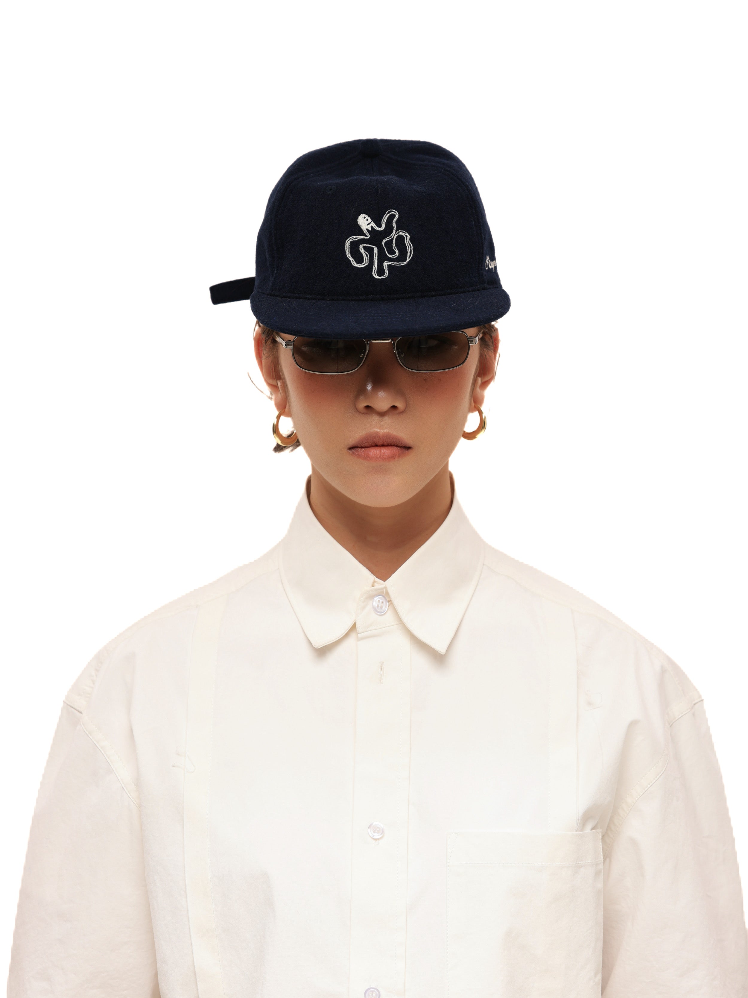 6CRAYON Autumn-Winter Classic Embroidered Wool Blend Six-Panel Baseball Cap
