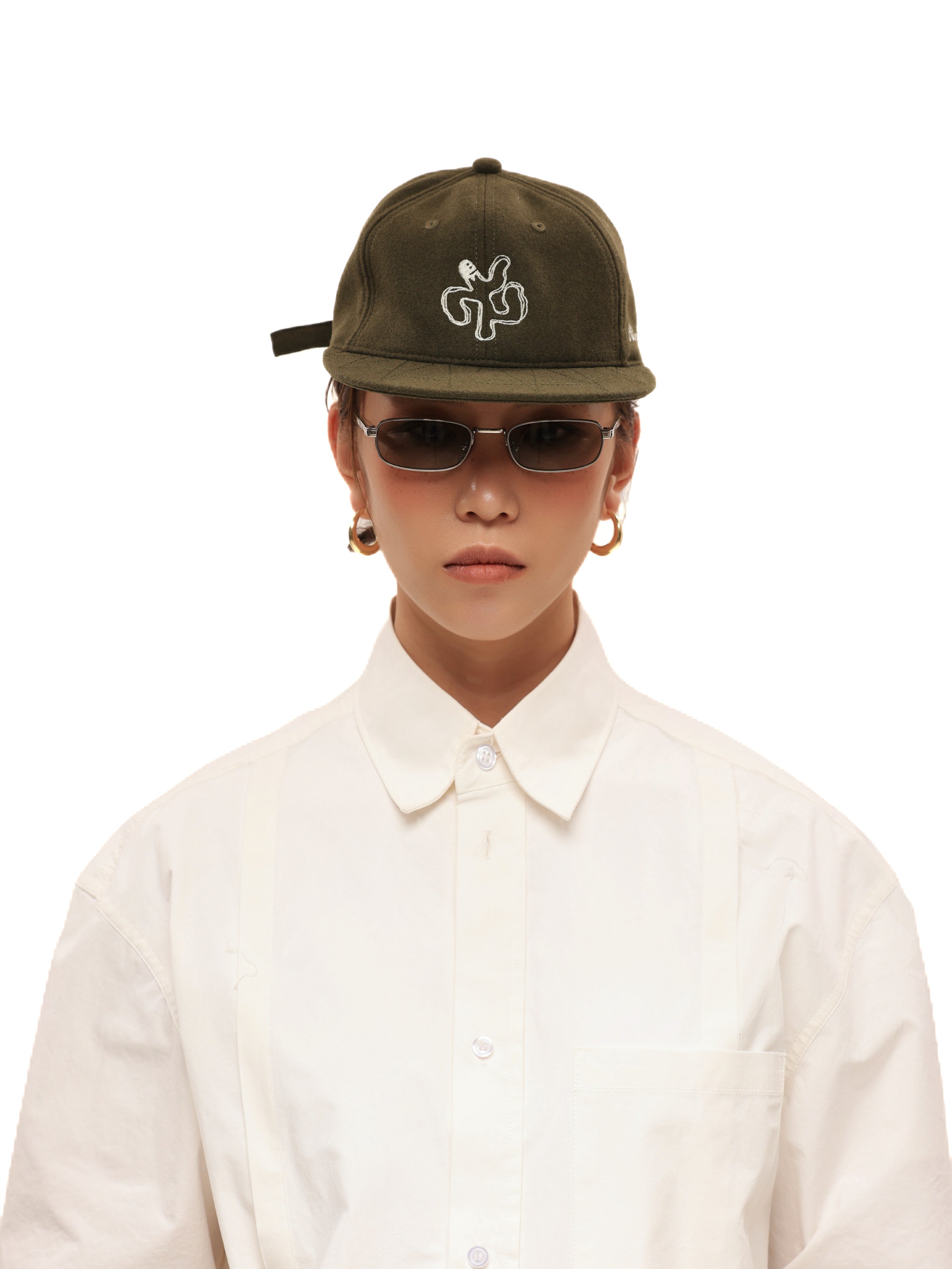 6CRAYON Autumn-Winter Classic Embroidered Wool Blend Six-Panel Baseball Cap