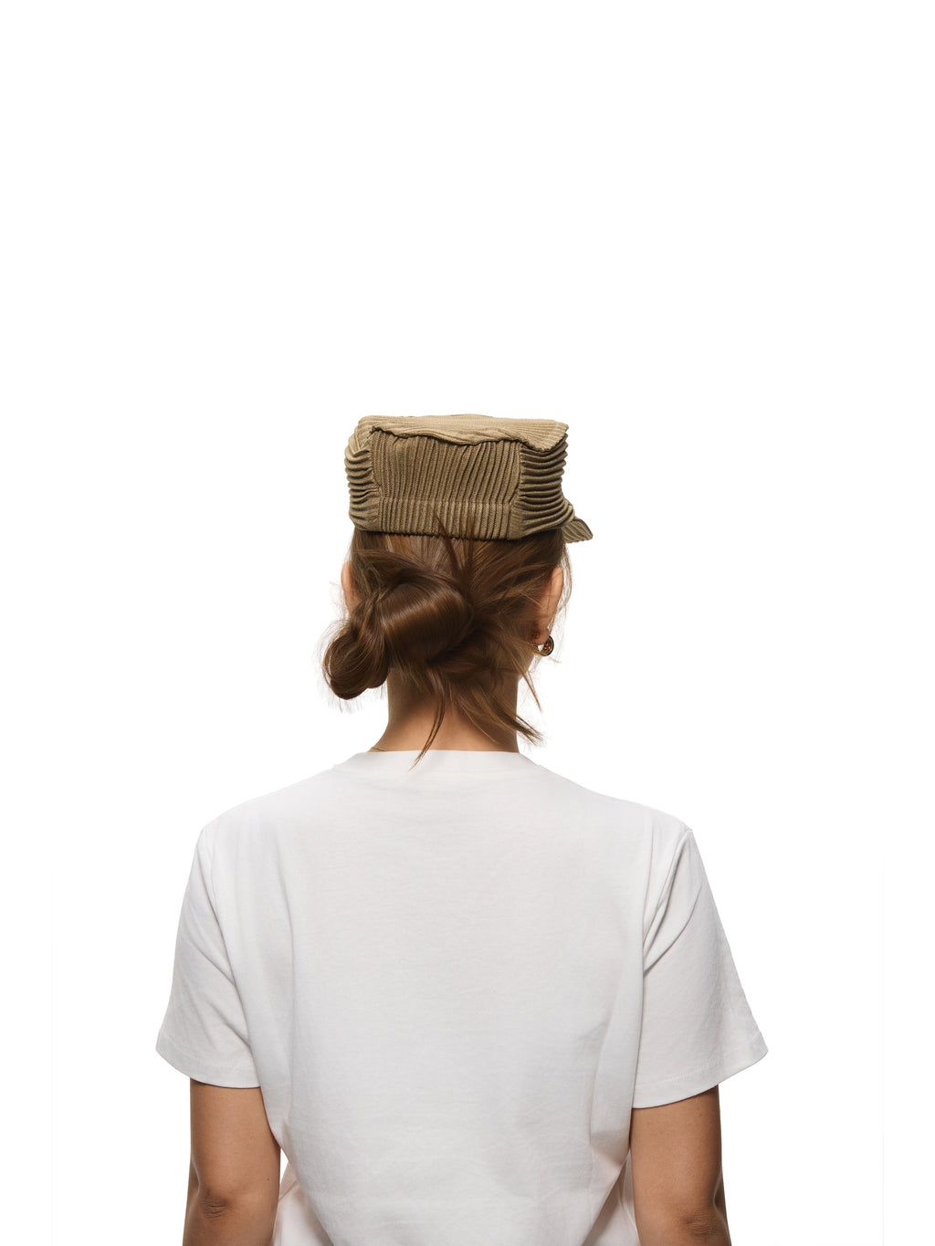 6CRAYON Army Green Pleated Flat Top Stretch Baseball Cap