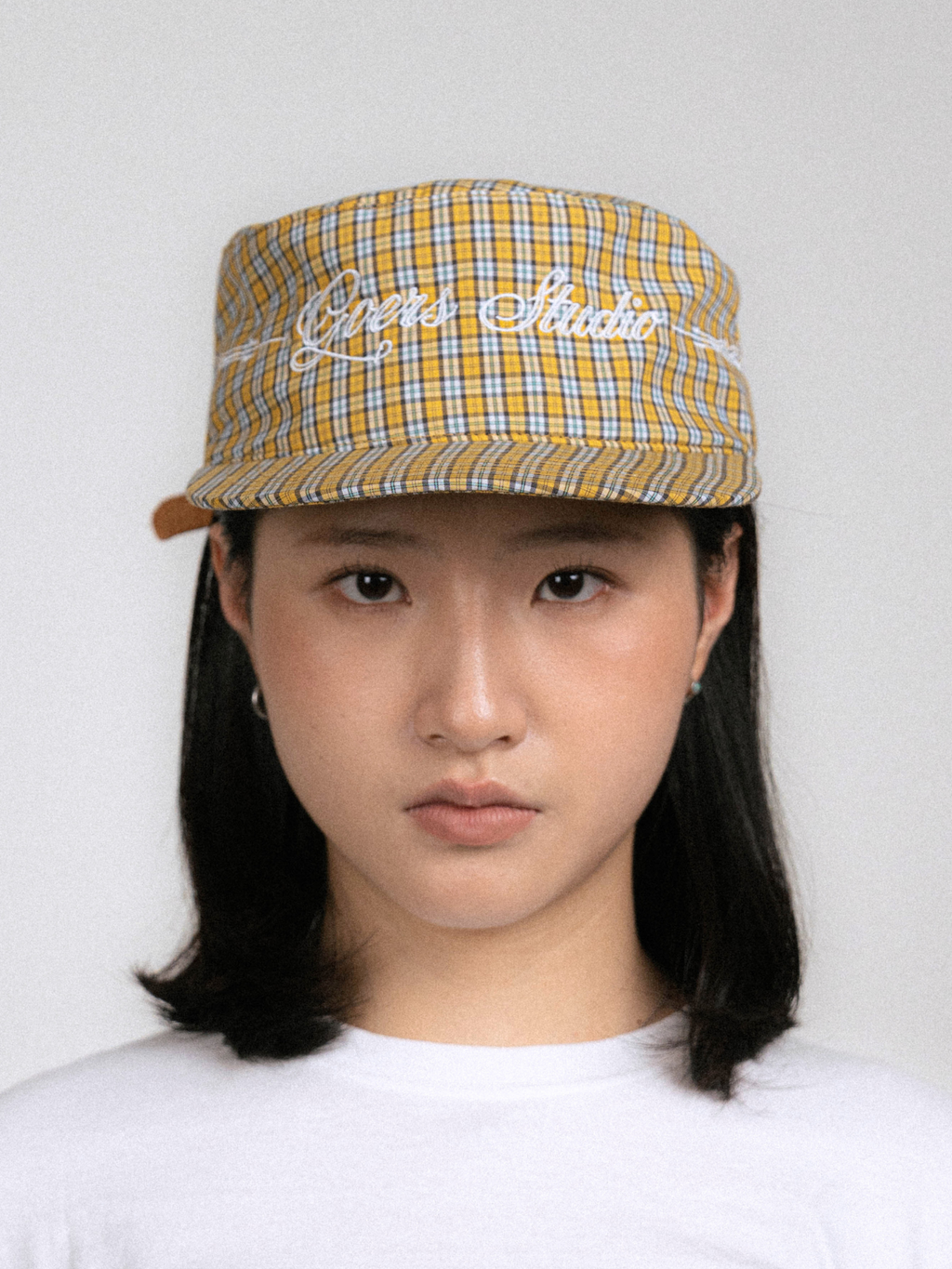 Goers Studio Plaid Pillbox Cap in Yellow