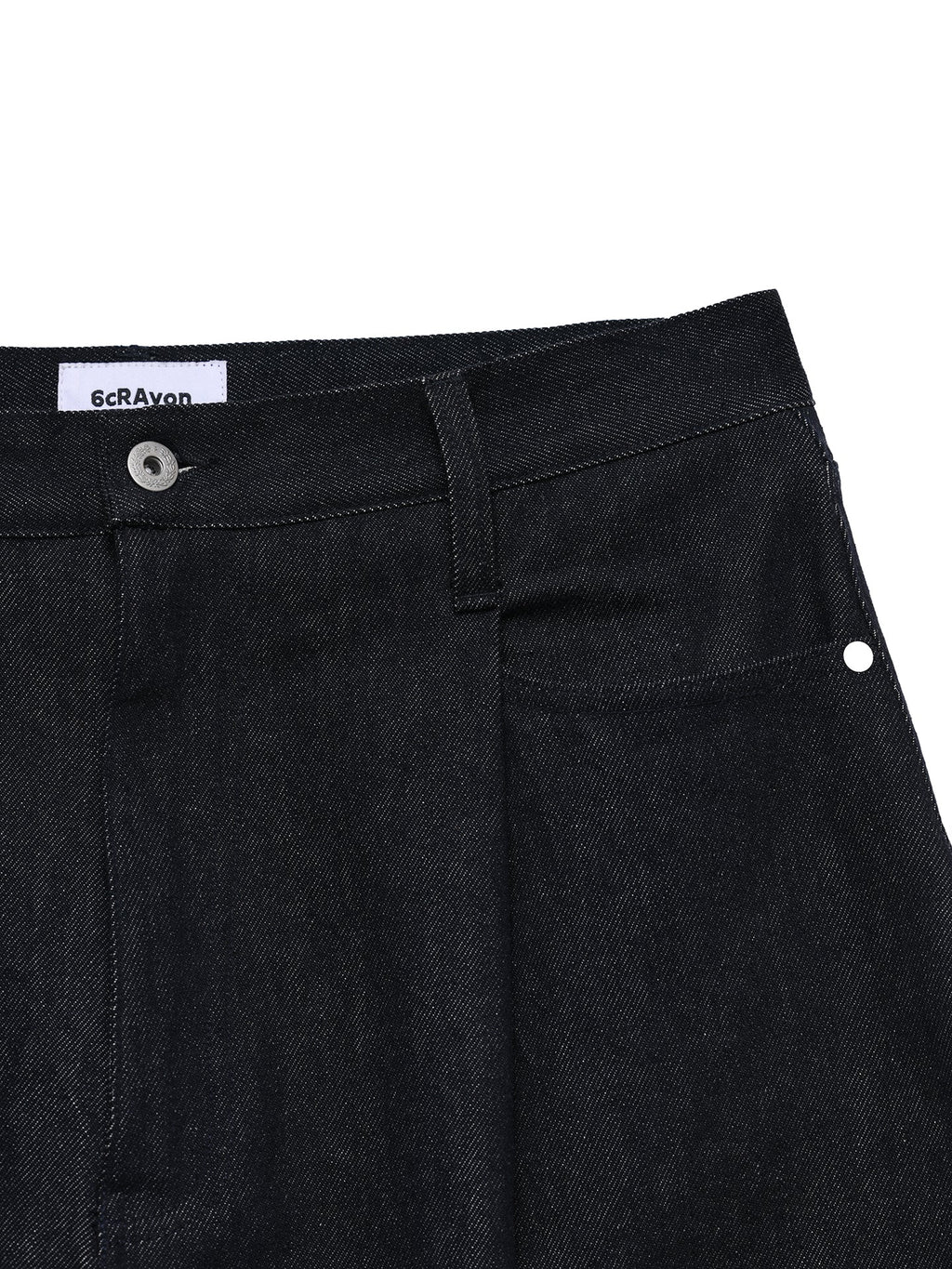 6CRAYON 11.3oz Indigo Blue Non-Fade Wide-Leg Baggy Denim Pants