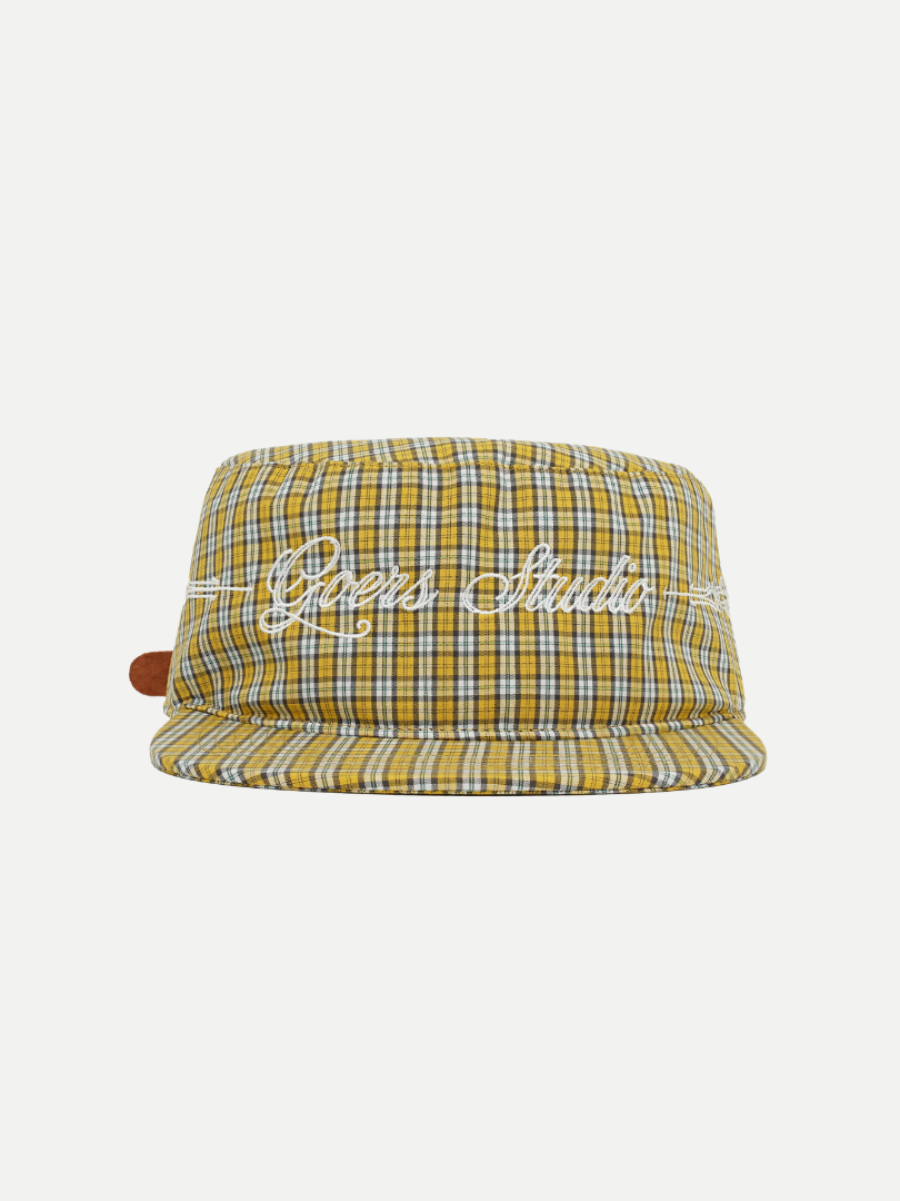 Goers Studio Plaid Pillbox Cap in Yellow