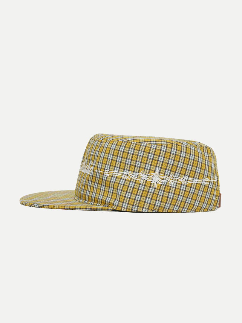 Goers Studio Plaid Pillbox Cap in Yellow
