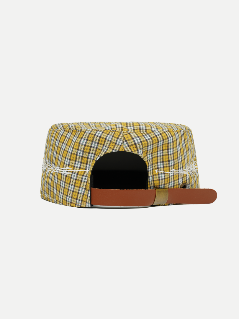 Goers Studio Plaid Pillbox Cap in Yellow
