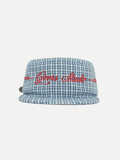 Goers Studio Plaid Pillbox Cap in Blue