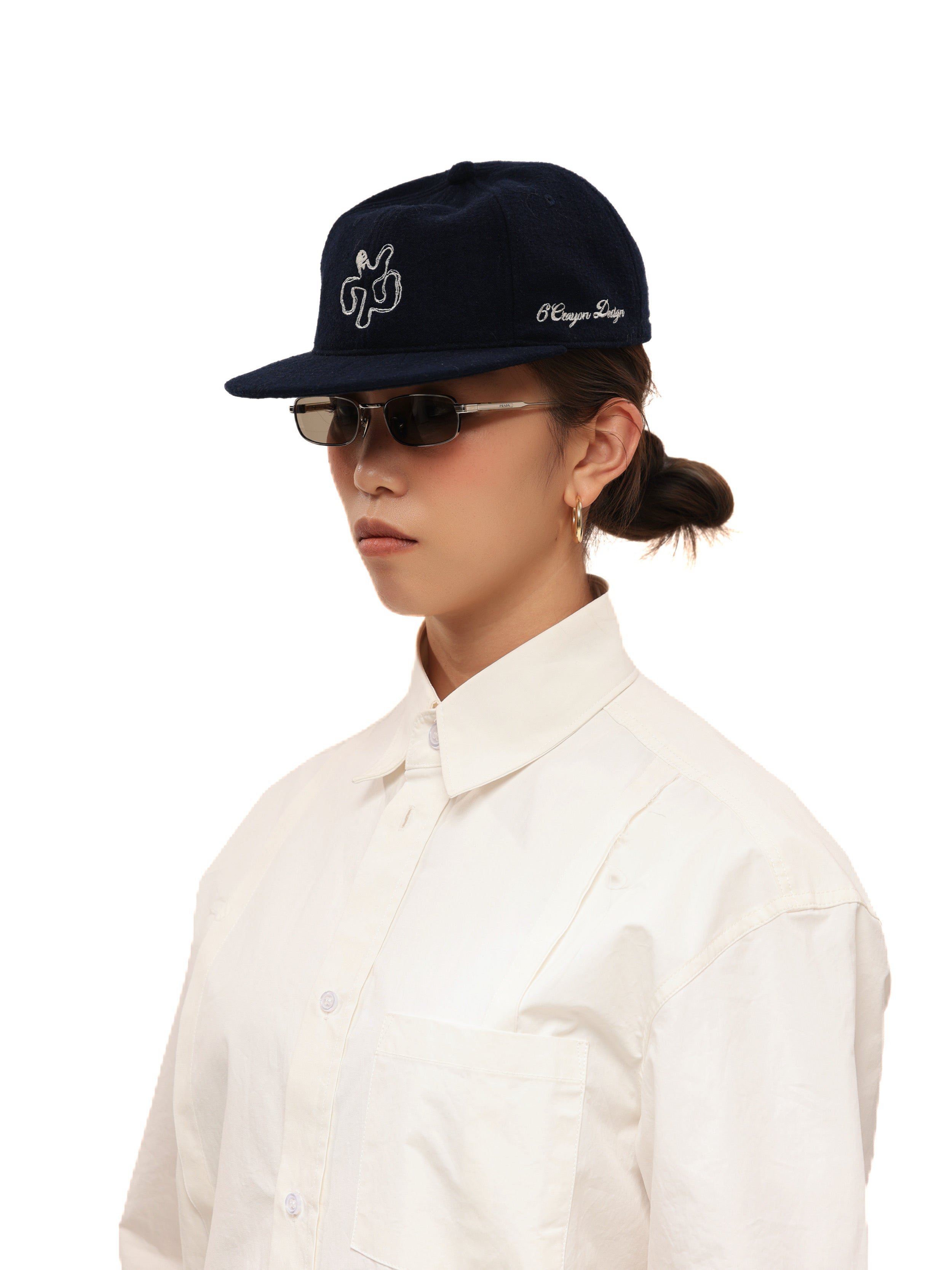 6CRAYON Autumn-Winter Classic Embroidered Wool Blend Six-Panel Baseball Cap