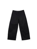 6CRAYON Rigid Coating Straight Black Pants with Side Pleats