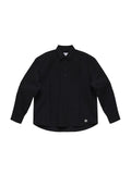 6CRAYON Patchwork Basic Black Cotton Poplin Embroidered Shirt