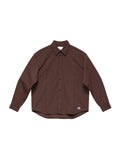6CRAYON Patchwork Basic Brown Cotton Poplin Embroidered Shirt