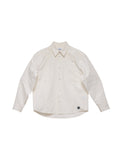 6CRAYON Patchwork Basic Beige Cotton Poplin Embroidered Shirt