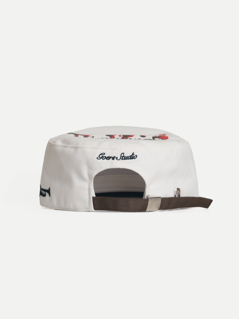 Goers Studio Unforgettable Painters Cap in Off-white & Brown