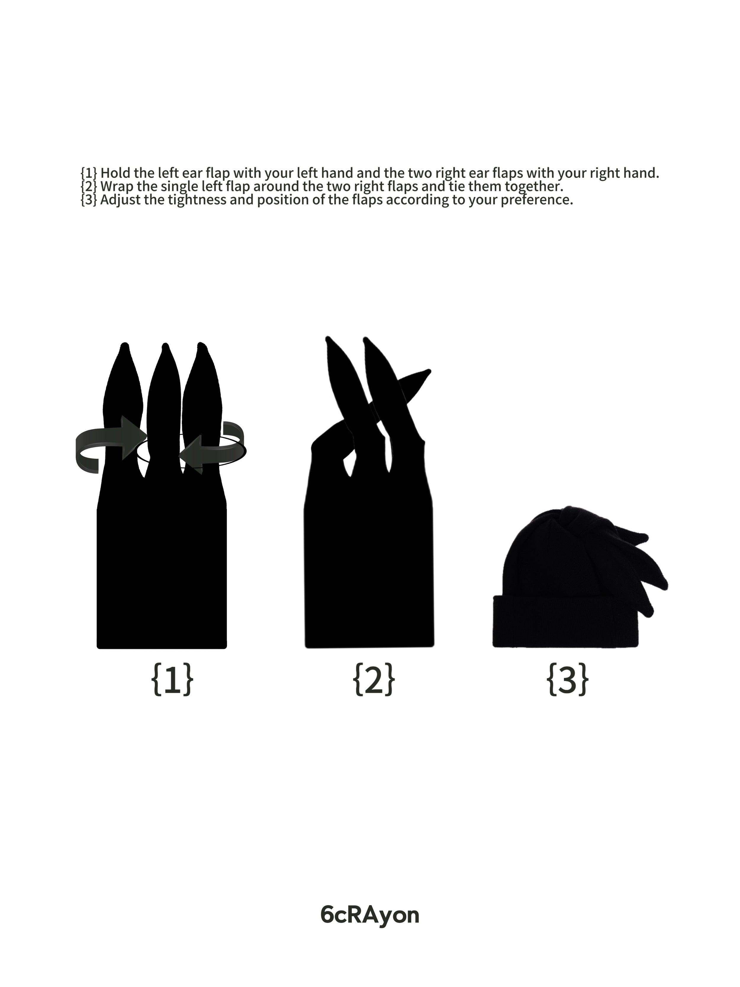 6CRAYON Multi-Way 3-Ear Knit Beanie