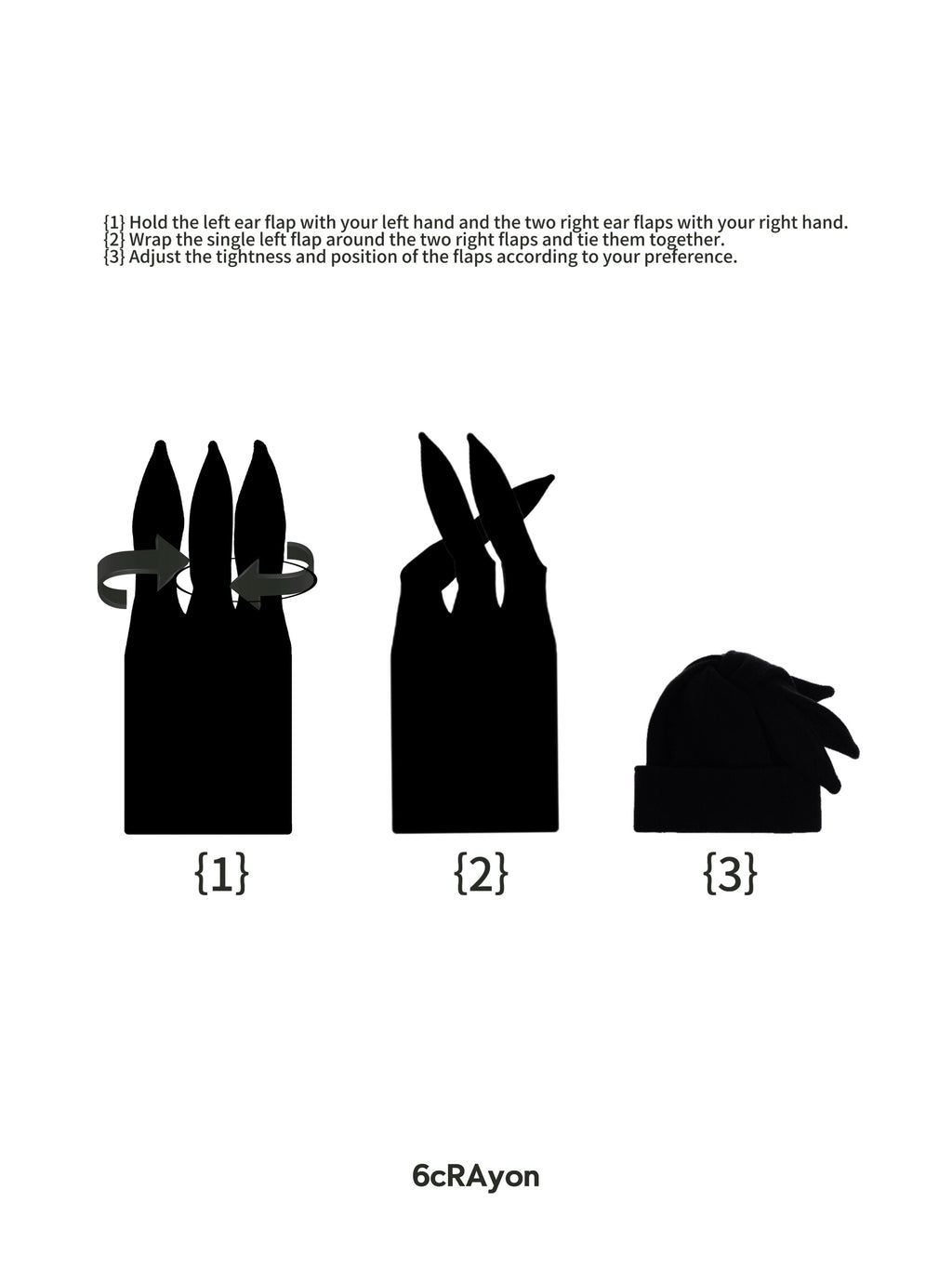 6CRAYON Multi-Way 3-Ear Knit Beanie