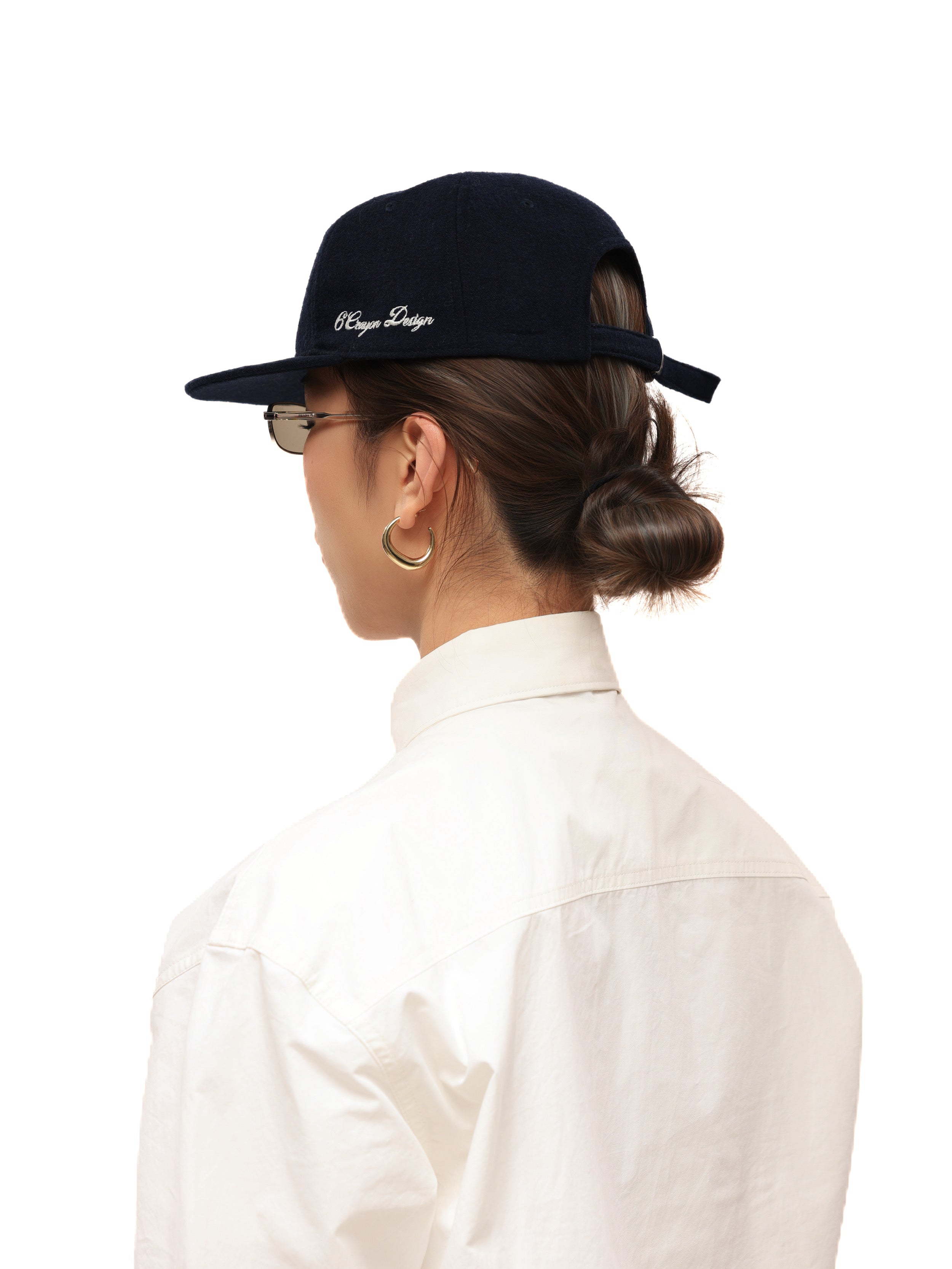 6CRAYON Autumn-Winter Classic Embroidered Wool Blend Six-Panel Baseball Cap