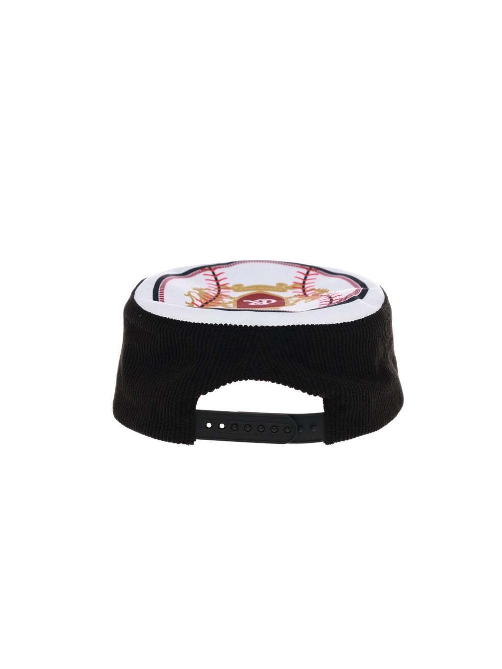 6CRAYON Flat Top Embroidered Corduroy Patchwork Baseball Cap