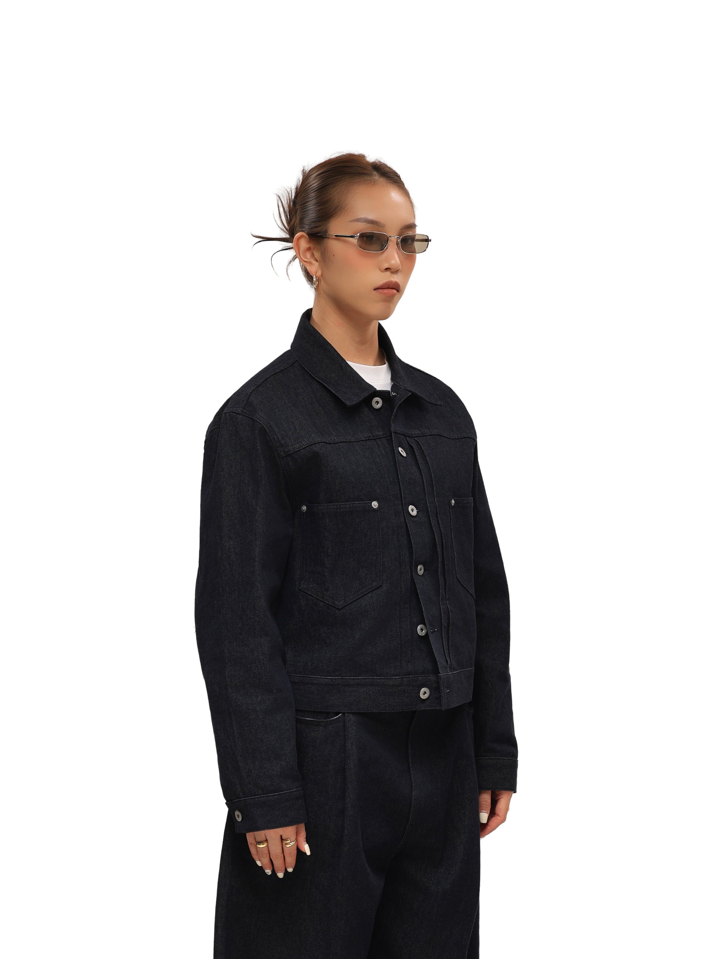 6CRAYON 11.3oz Indigo Blue Non-Fade Short Denim Jacket