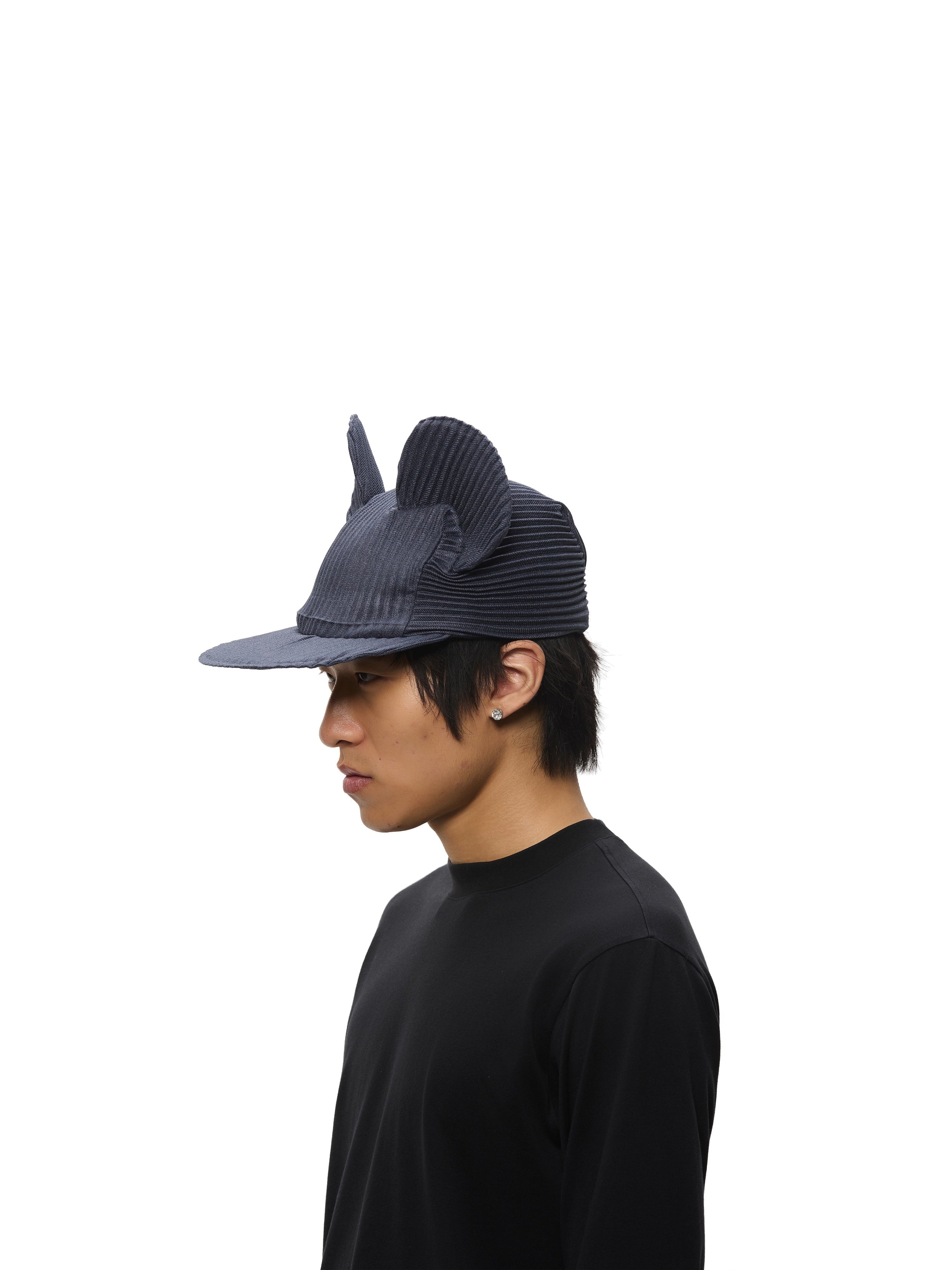 6CRAYON Denim Blue Pleated Flat Brim Mickey Cap