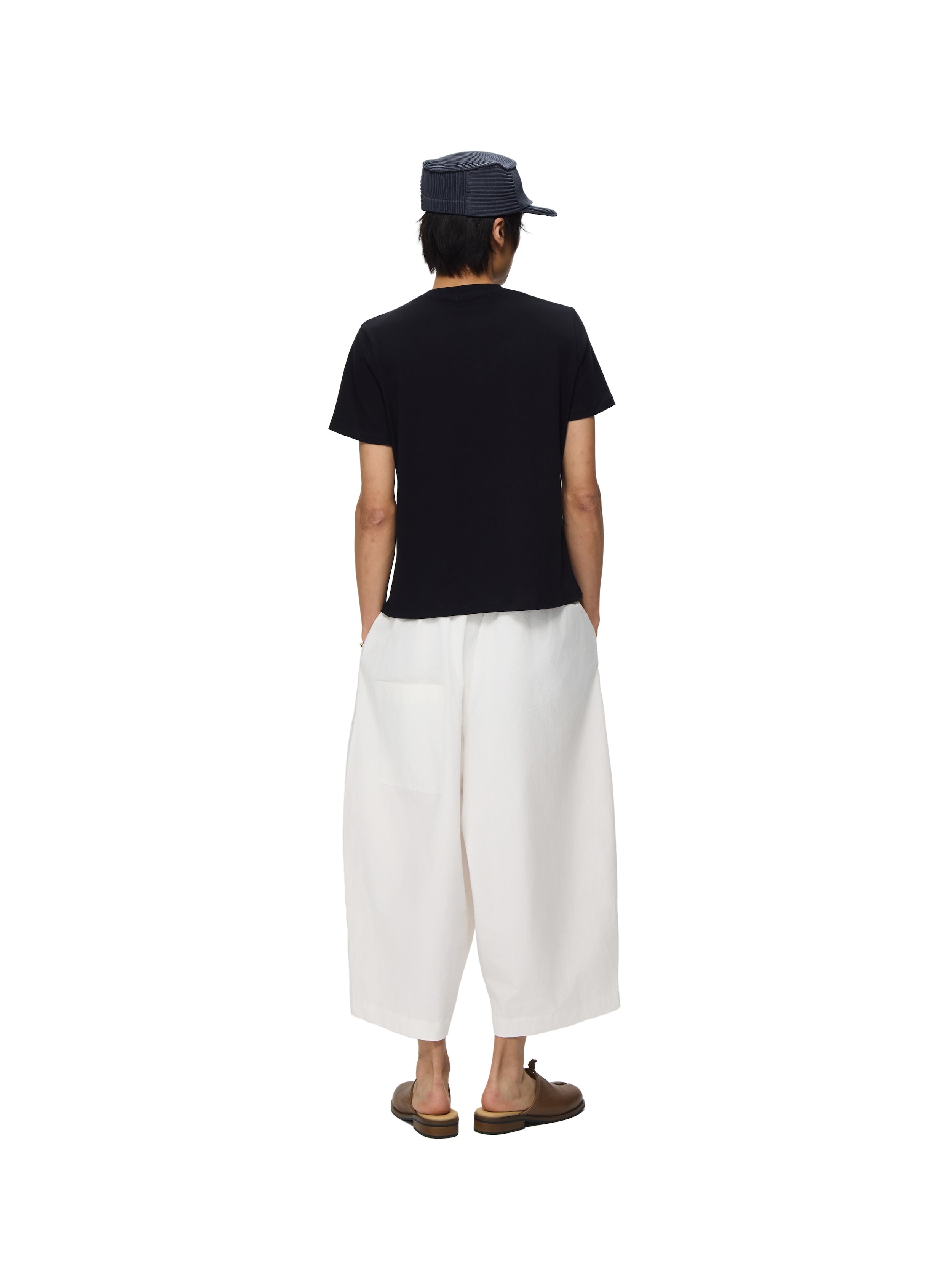 6CRAYON Black Box Fit T-Shirt with Offset Spliced Neckline & Classic Flock Print