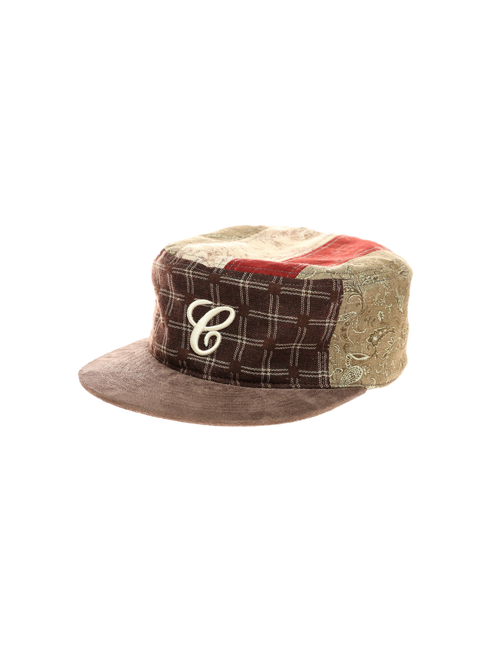6CRAYON Vintage Patchwork Flat Top Baseball Cap