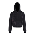DND4DES 28K Crystal-Studded Dual-Wash ZIP-UP Hoodie Black