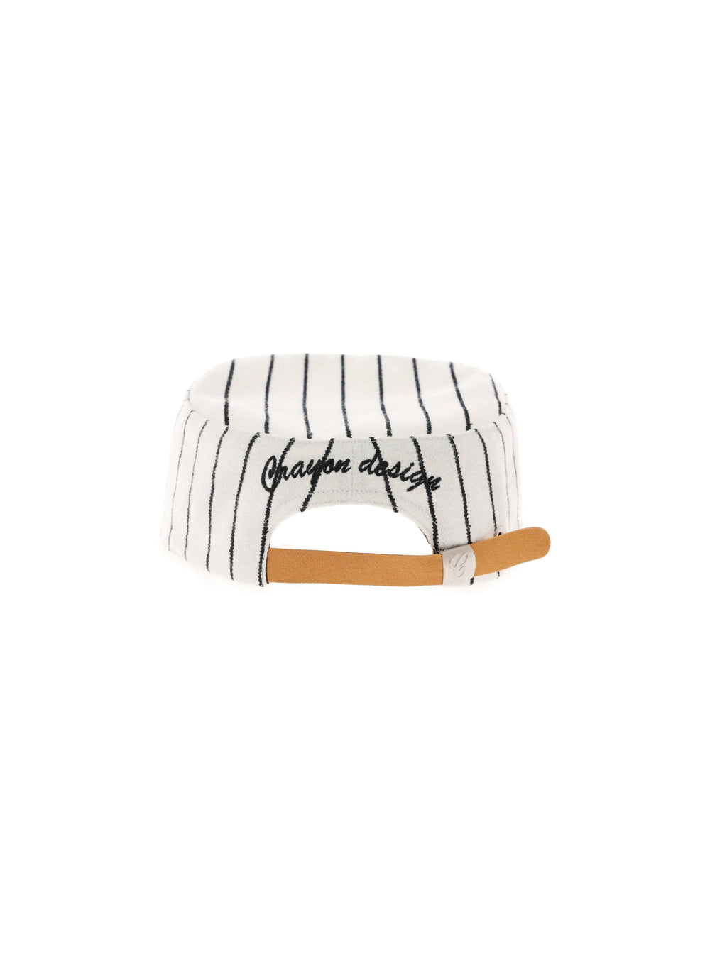6CRAYON  Retro Flat Top Baseball Cap - Striped Wool Blend with Embroidered Letters
