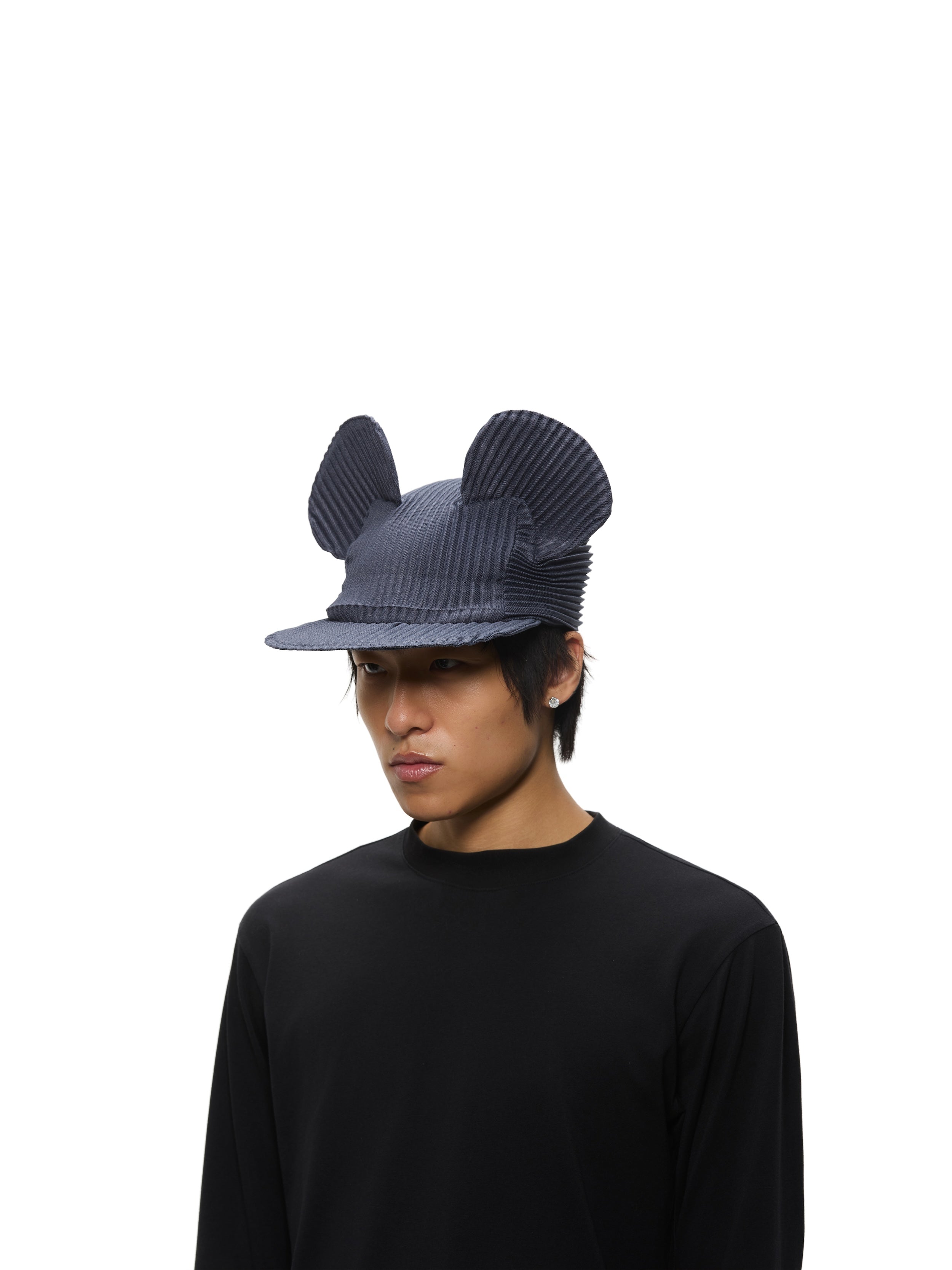6CRAYON Denim Blue Pleated Flat Brim Mickey Cap