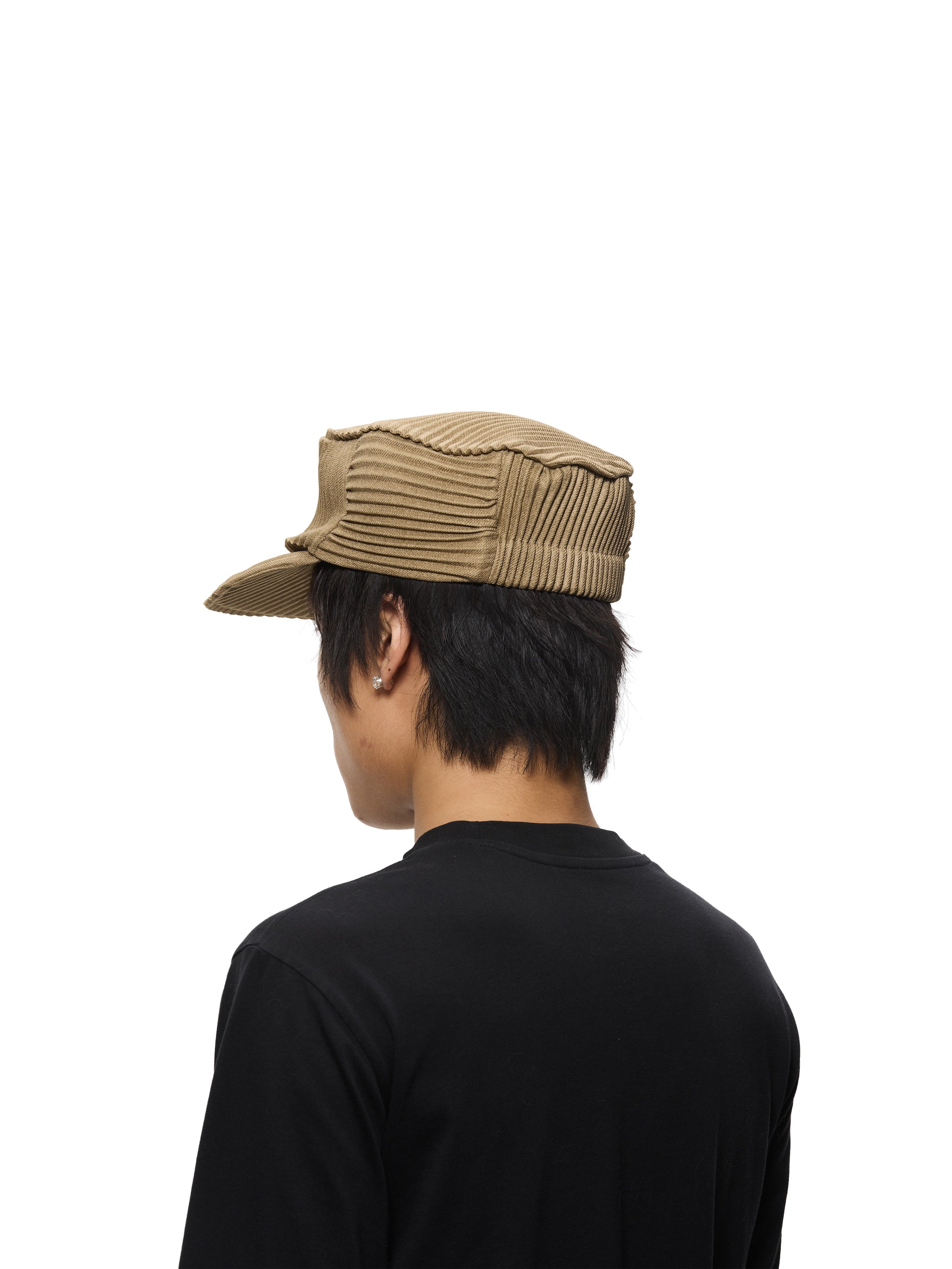 6CRAYON Army Green Pleated Flat Top Stretch Baseball Cap