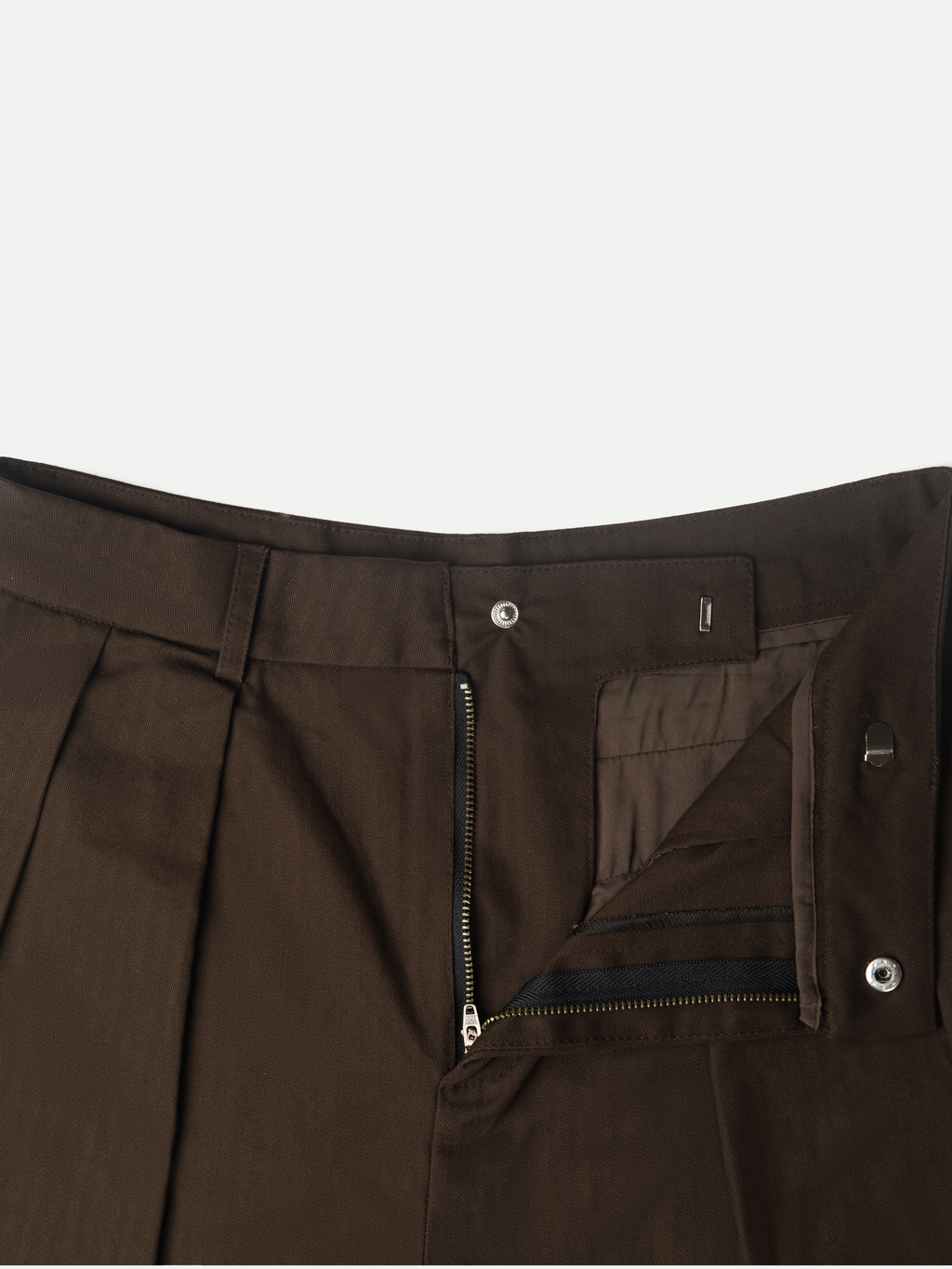 Goers Studio Double Pleated Trousers in Coffee Brown