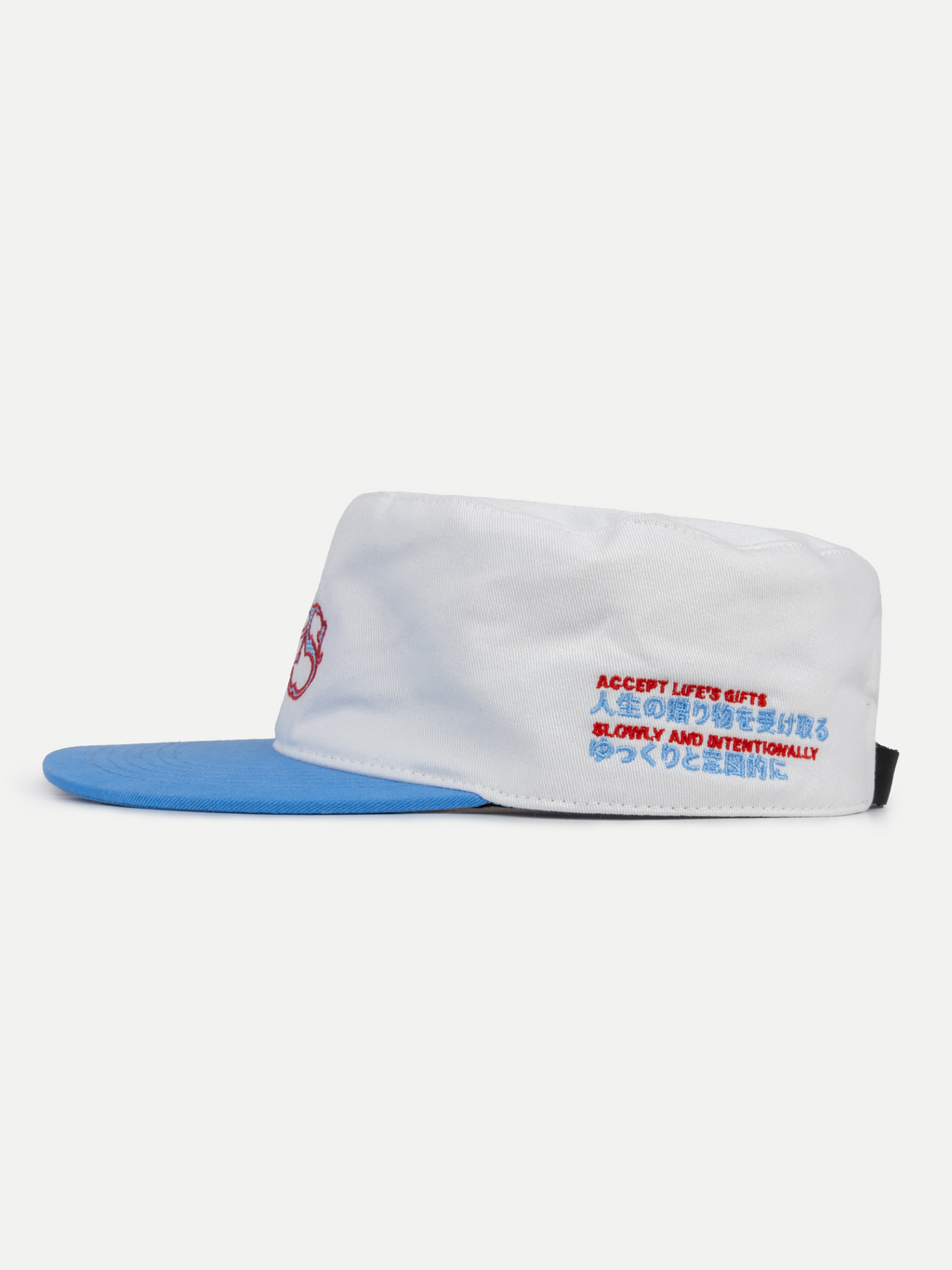 Goers Studio Signature Pillbox Cap in Blue & White