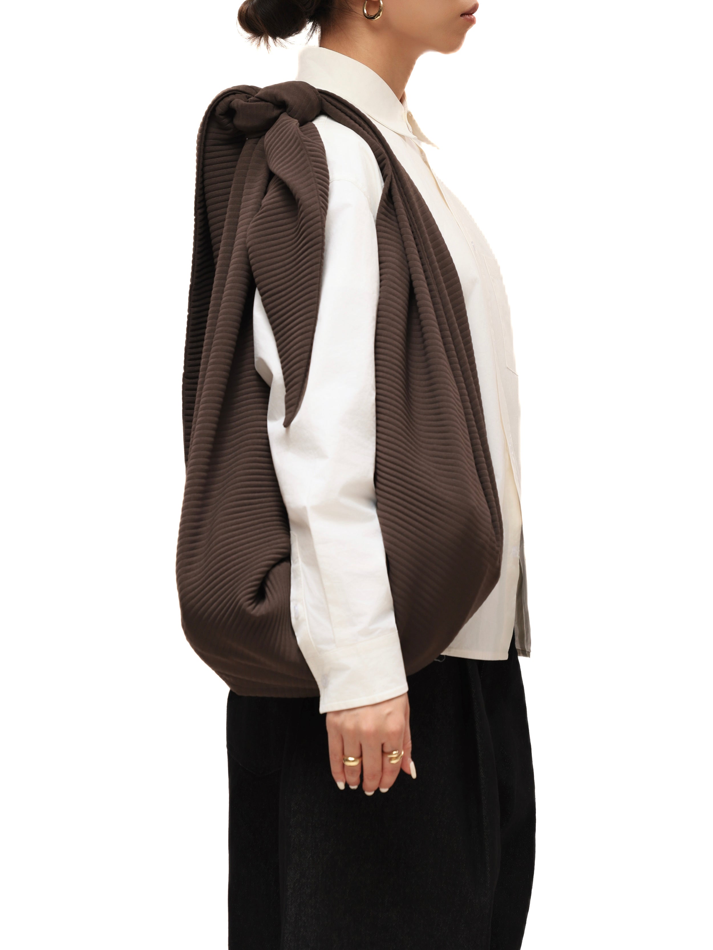 6CRAYON Pleated Adjustable Multi-Function Hobo Bag