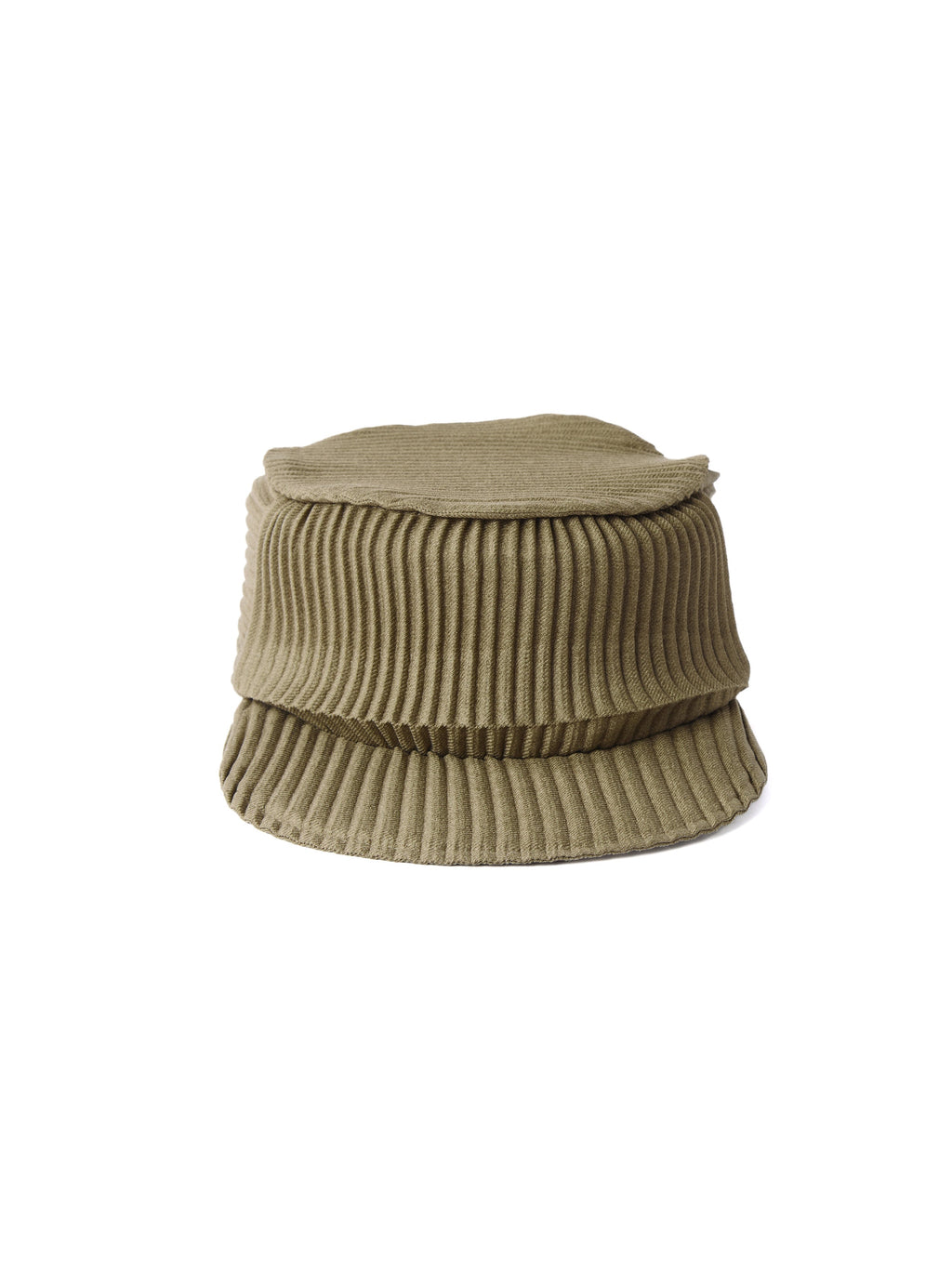 6CRAYON Army Green Pleated Flat Top Stretch Baseball Cap