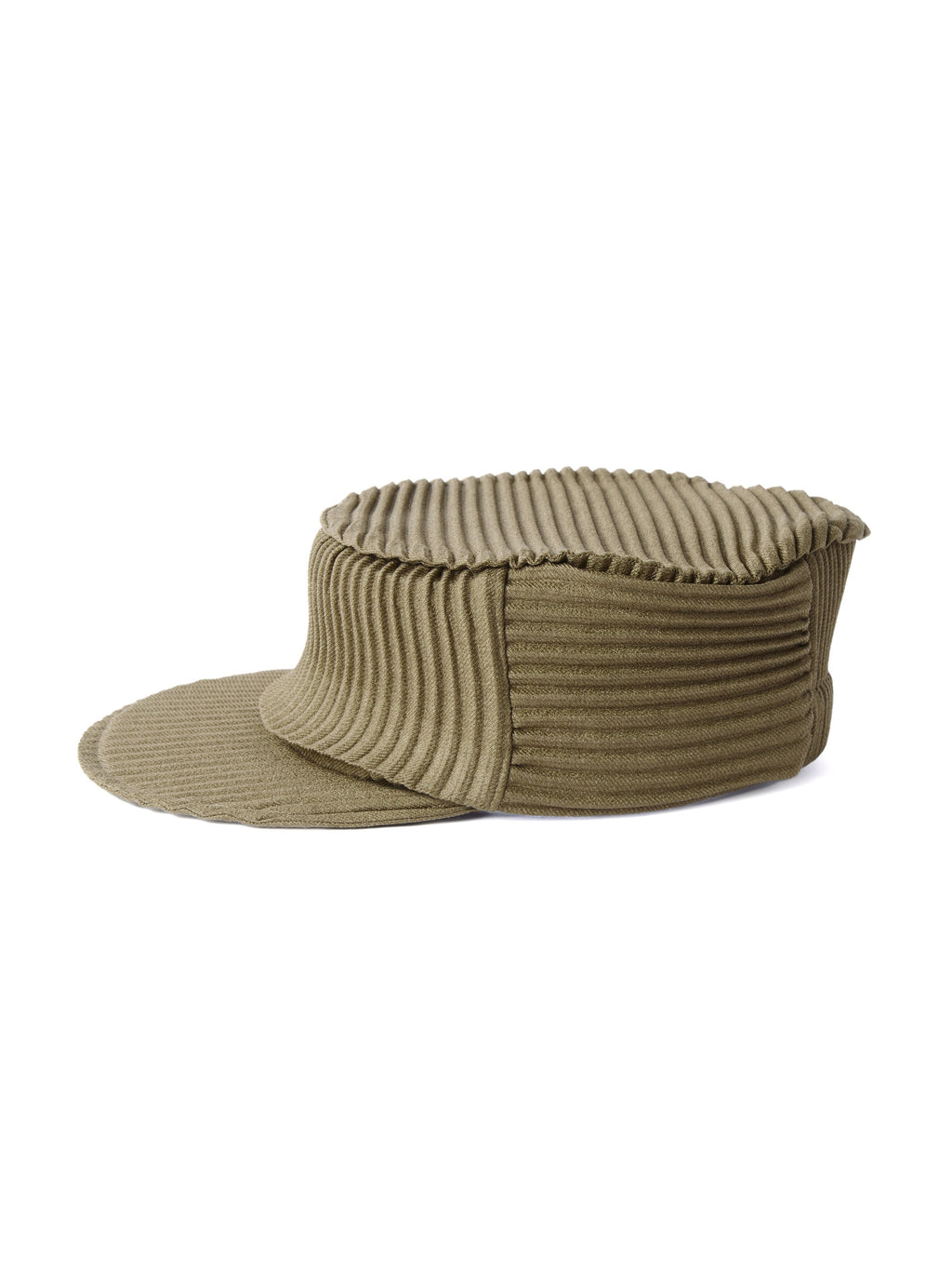 6CRAYON Army Green Pleated Flat Top Stretch Baseball Cap